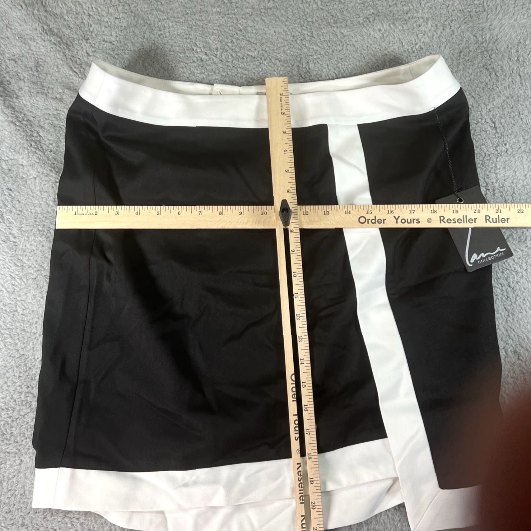 Vintage VINTAGE Lane Bryant Skirt Womens 16 Black White Striped Elastic Waist Midi A-Line Pockets NWT Adjustable Stretch Size 38" / US 16 / IT 52 - 3 Thumbnail