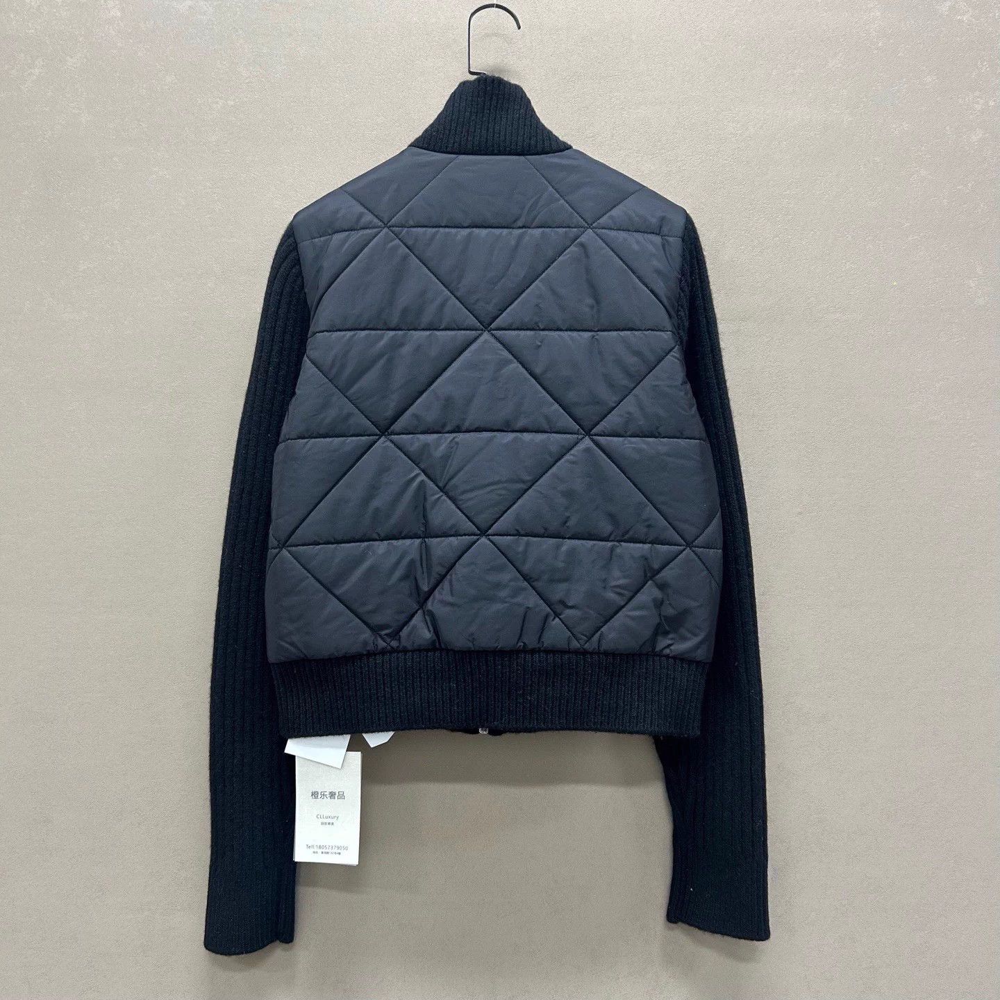 Prada PRADA color blocked logo print stand collar wool coat 40 Size US XXS / EU 40 - 2 Thumbnail
