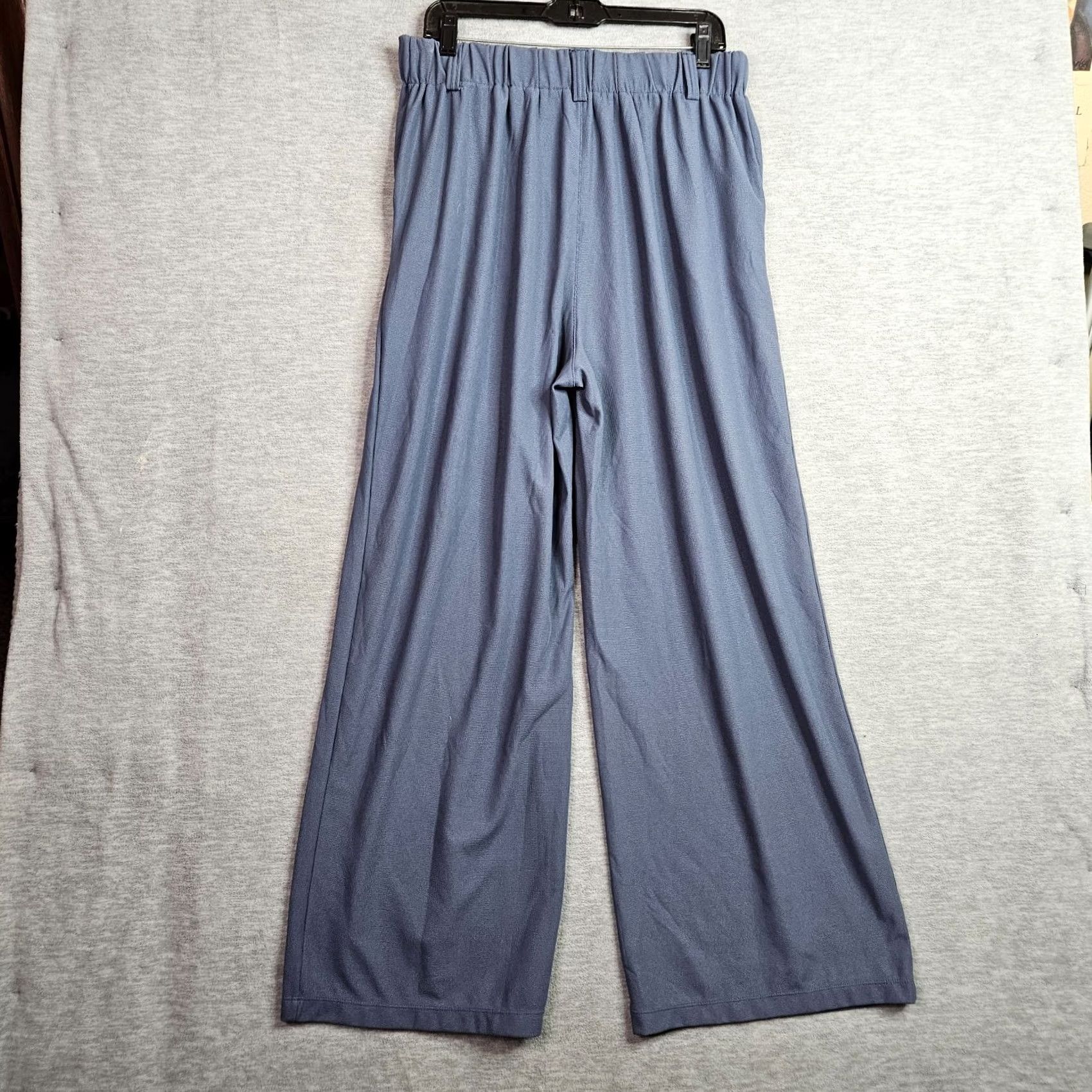Vintage Halara Women’s Pants Size L Blue Gray Elastic Waist NWT Wide Leg Casual Comfortable Polyester Elastane Regular Mens/Womens? Size 36" / US 14 / IT 50 - 2 Thumbnail