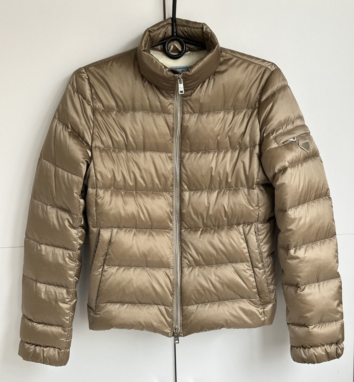 Prada Prada Women’s Down Jacket – Size 38 IT - Beige / Cream Size XS / US 0-2 / IT 36-38 - 1 Thumbnail