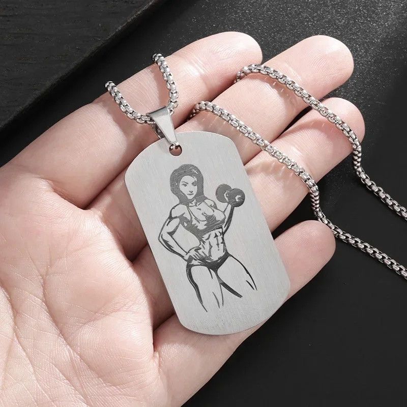 Jewelry Bodybuilding Muscle Photo Necklace Size ONE SIZE - 2 Thumbnail