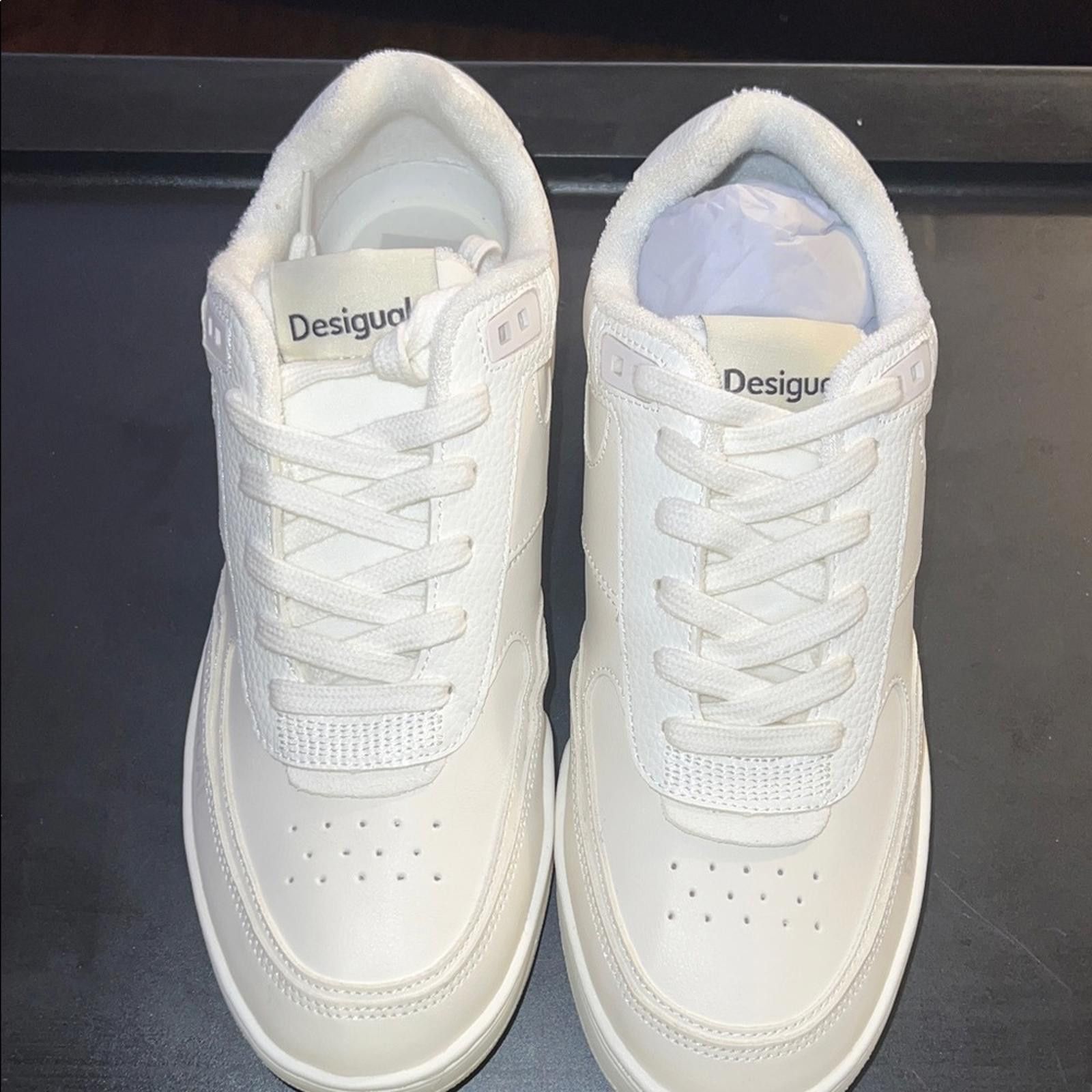 Desigual Desigual Cream Sneakers Size US 8 / IT 38 - 1 Thumbnail