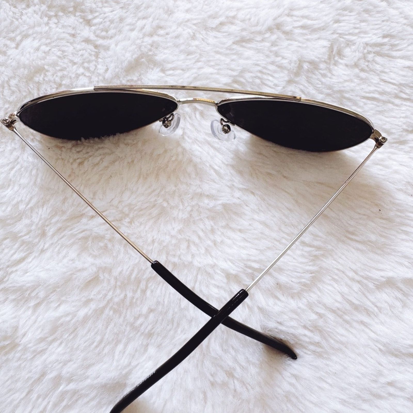 Other Carl Black w/ Silver Rims Aviator Sunglasses Size ONE SIZE - 9 Thumbnail