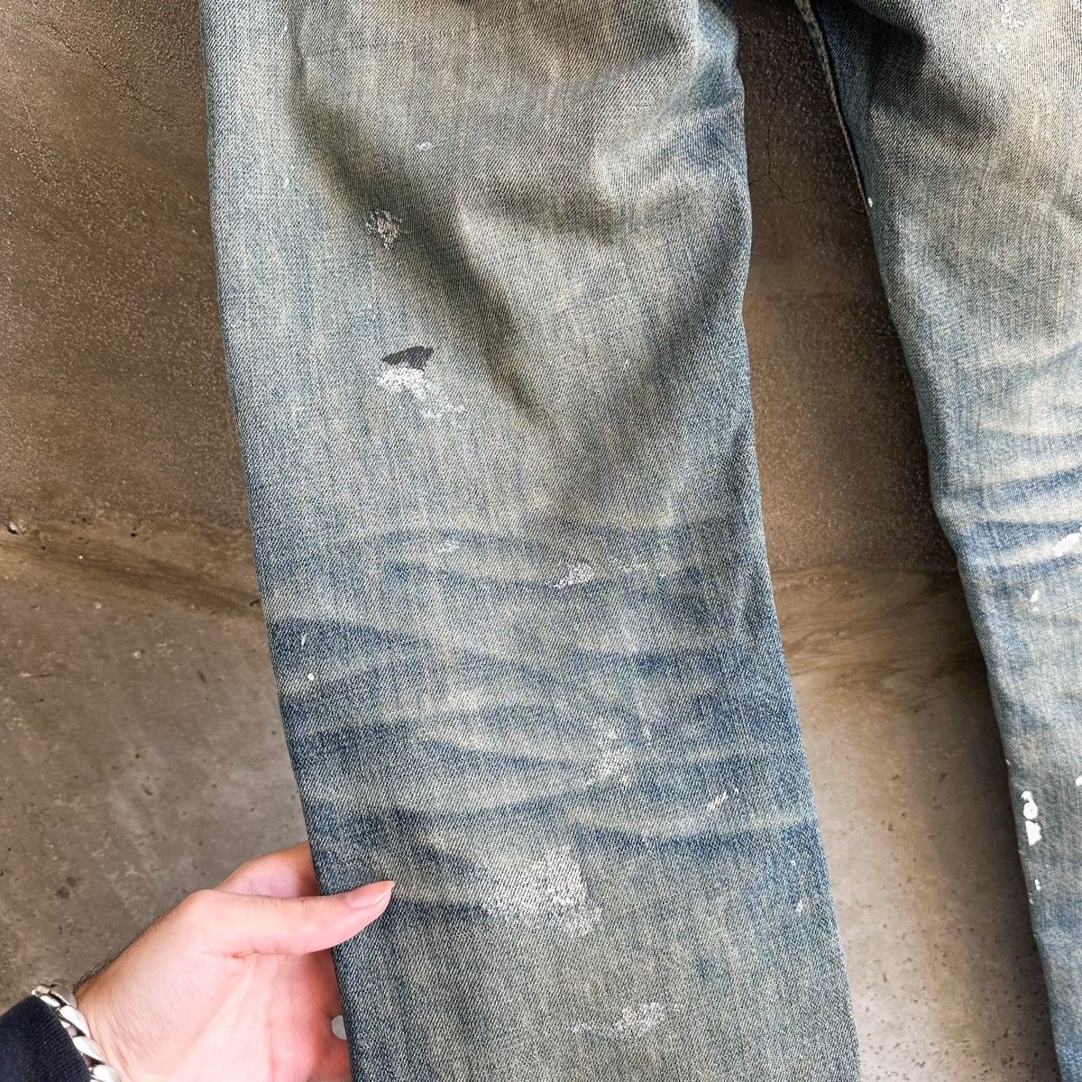 Helmut Lang THRASHED 1998 Painter Denim Size US 31 - 8 Thumbnail