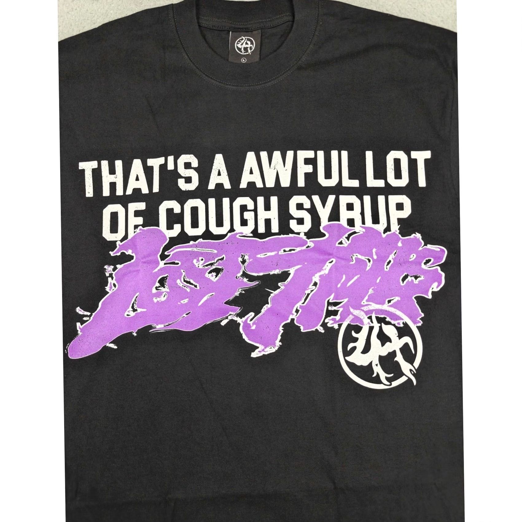 Vintage Awful Lot Of Cough Syrup Lost Hills Shirt Mens Large Black Heavyweight Tee New Size US L / EU 52-54 / 3 - 3 Thumbnail