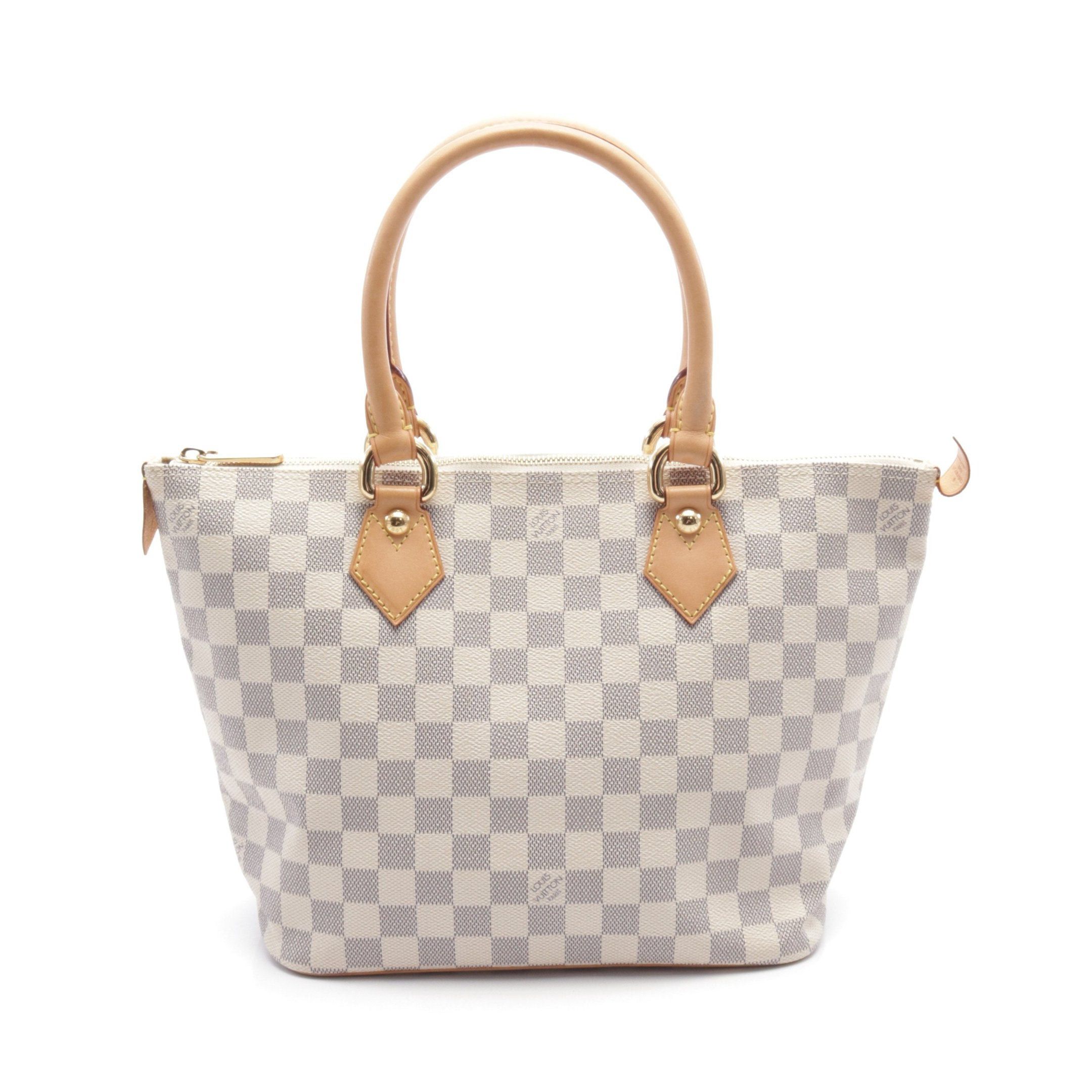 Louis Vuitton Louis Vuitton Saleya Pm Damier Azur Handbag Tote Bag Leather White Size ONE SIZE - 1 Thumbnail