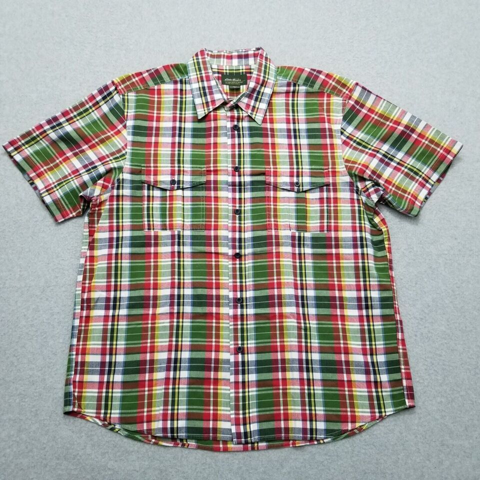 Eddie Bauer Eddie Bauer Shirt Mens Large Plaid Button Up Short Sleeve Size US L / EU 52-54 / 3 - 1 Thumbnail