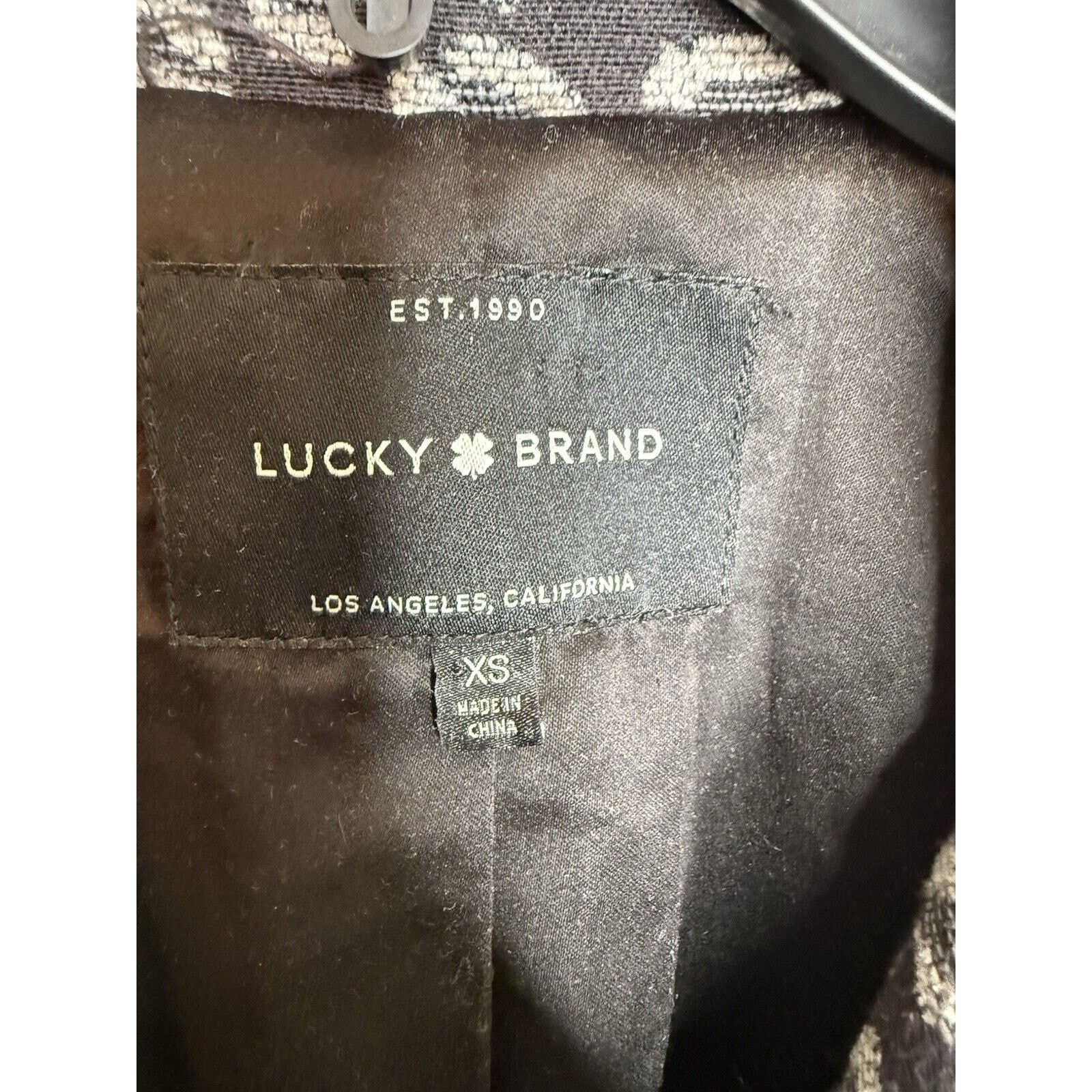 Lucky Brand Lucky Brand Leopard Long Jacket Blazer Womens XS Black Grey Size XS / US 0-2 / IT 36-38 - 2 Thumbnail