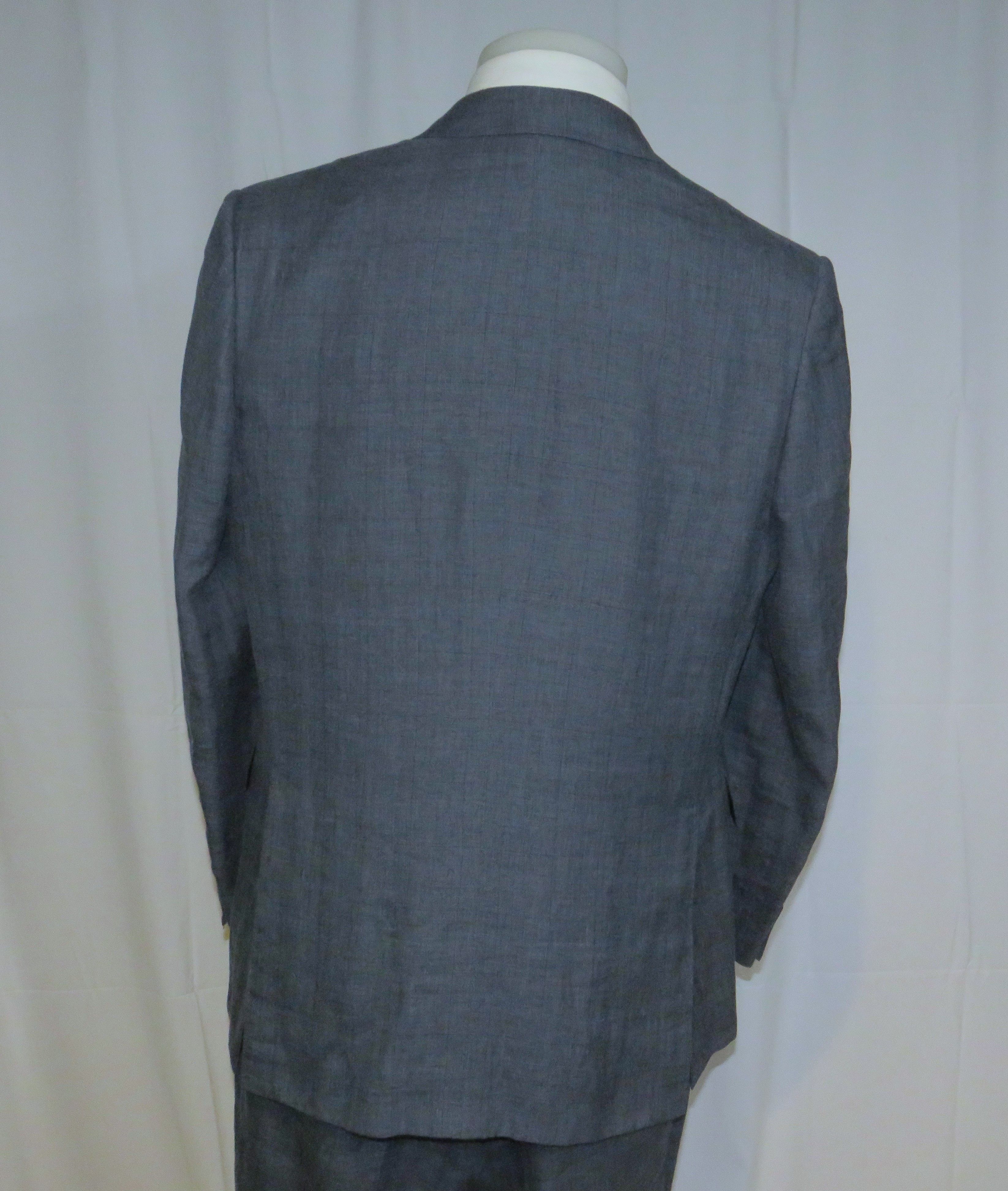 Ermenegildo Zegna Premium Exclusively Blue Plaid Silk Blend Suit 42R Size 42R - 13 Thumbnail