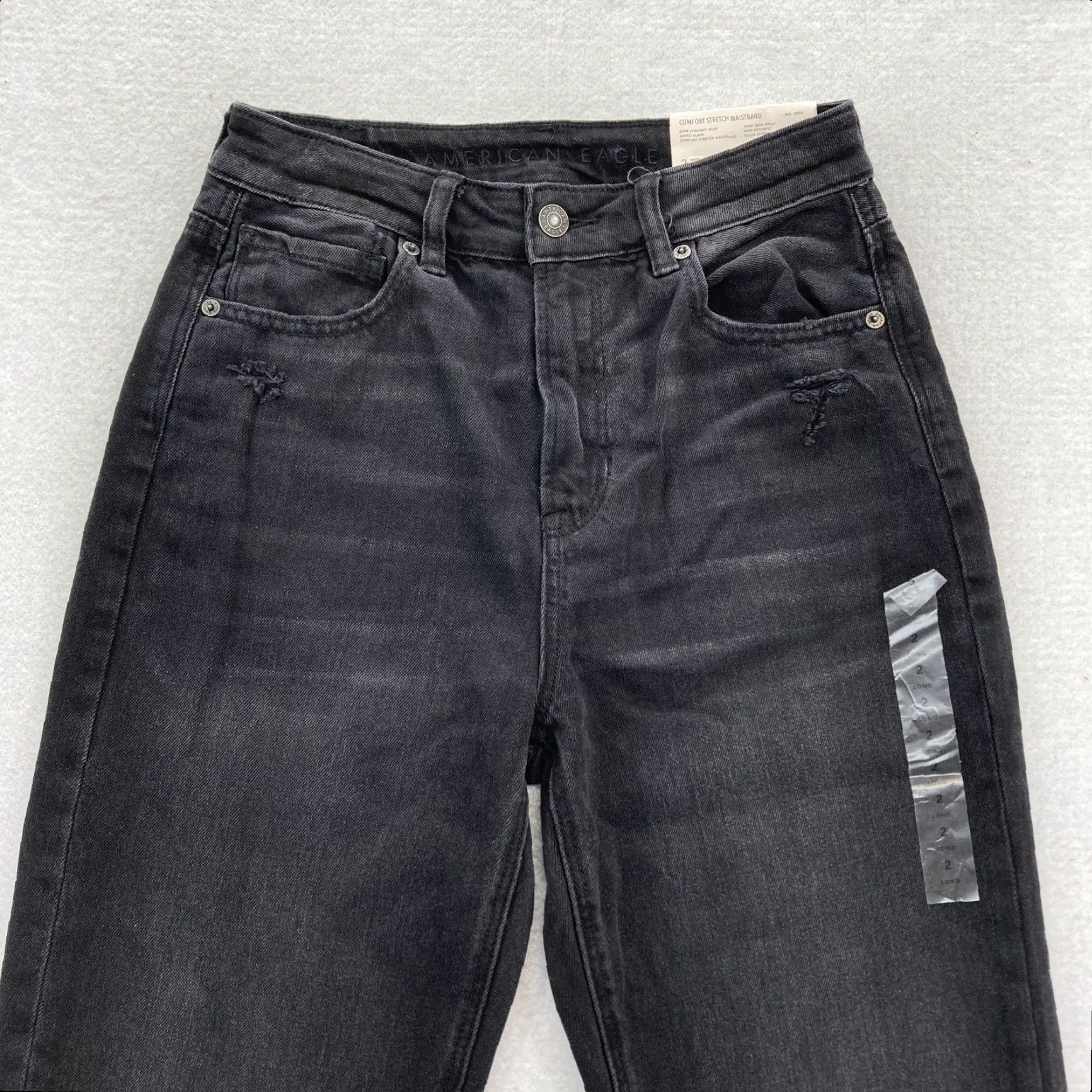 American Eagle Outfitters American Eagle Outfitters Mom Jean Women's 2 Long Black Stretch Denim NWT Comfort Waist Jeans 5-Pocket Slim Tall Boys? Size 26" / US 2 / IT 38 - 2 Thumbnail