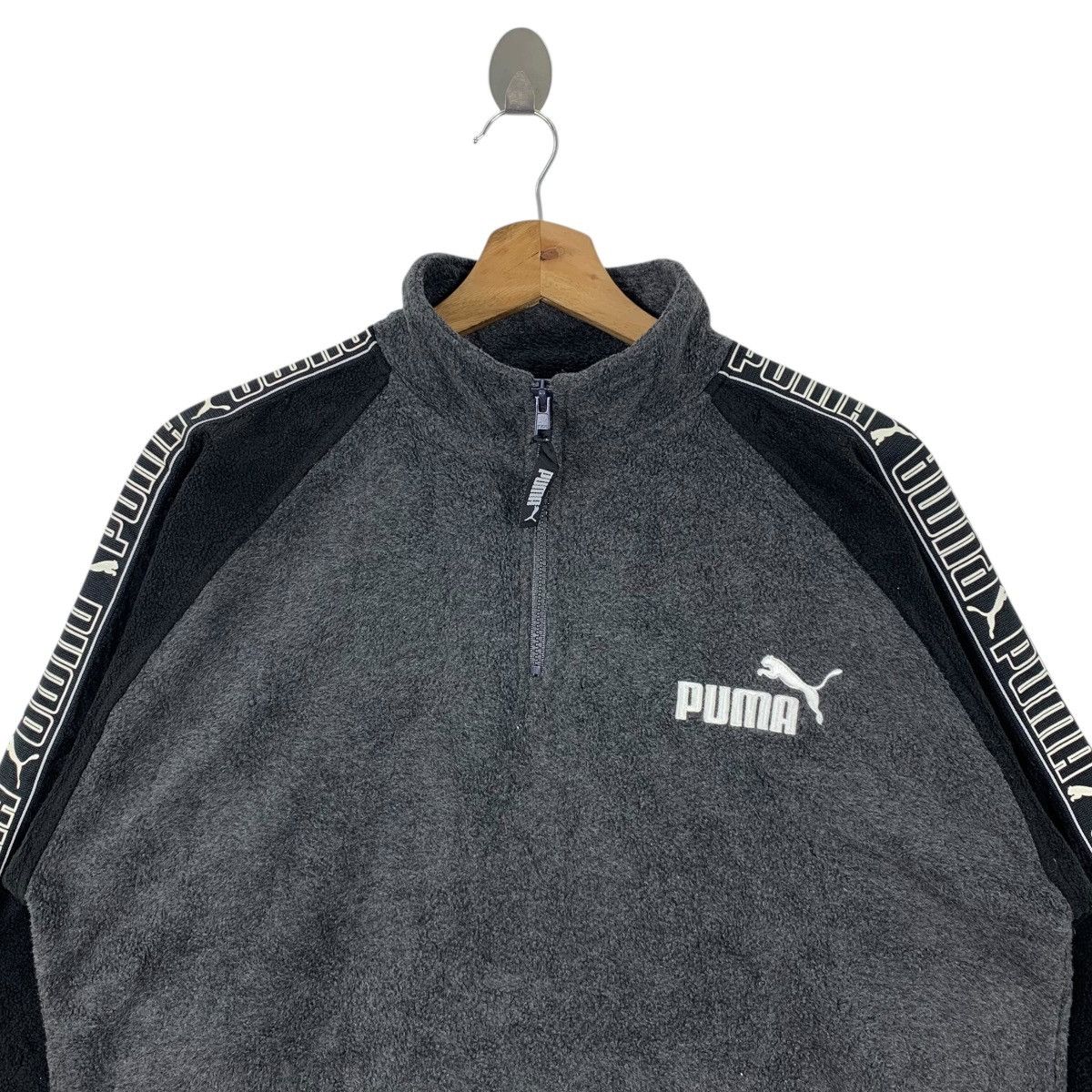 Puma × Vintage Vintage PUMA Sportswear Side Tape Half Ziper Pullover Jumper Size US L / EU 52-54 / 3 - 3 Thumbnail