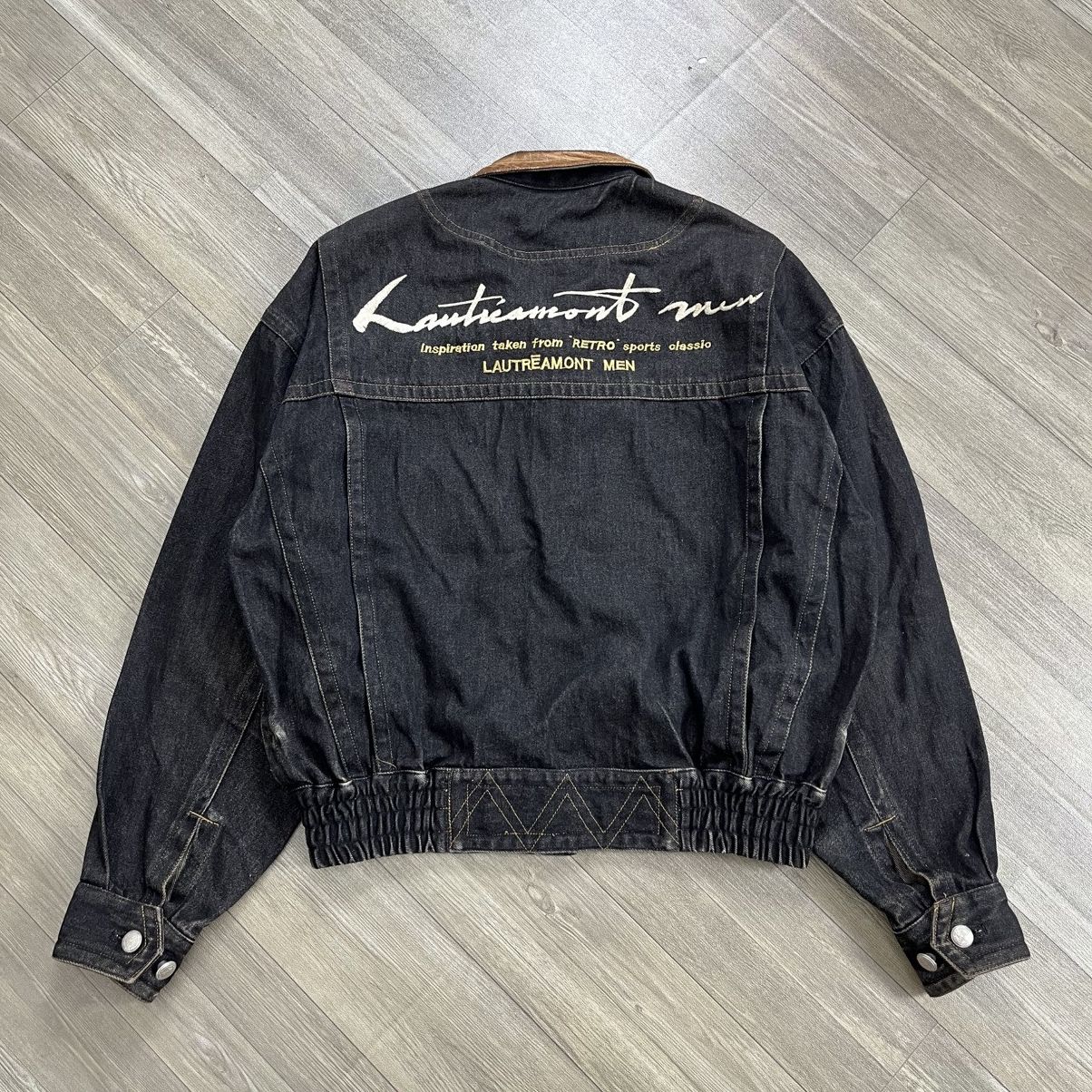 Japanese Brand 1999s Vintage Lautremont Men Embroidery Leather Denim Jacket Size US L / EU 52-54 / 3 - 1 Thumbnail