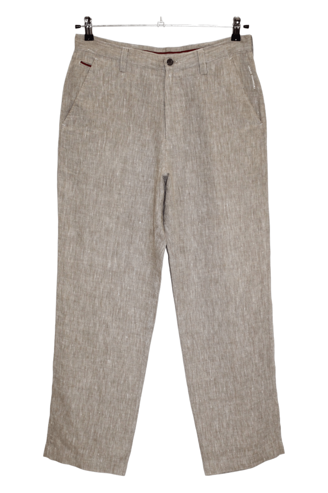 Adolfo Dominguez Adolfo Dominguez Raw Linen Straight Leg Chino Pants Size US 32 / EU 48 - 1 Thumbnail