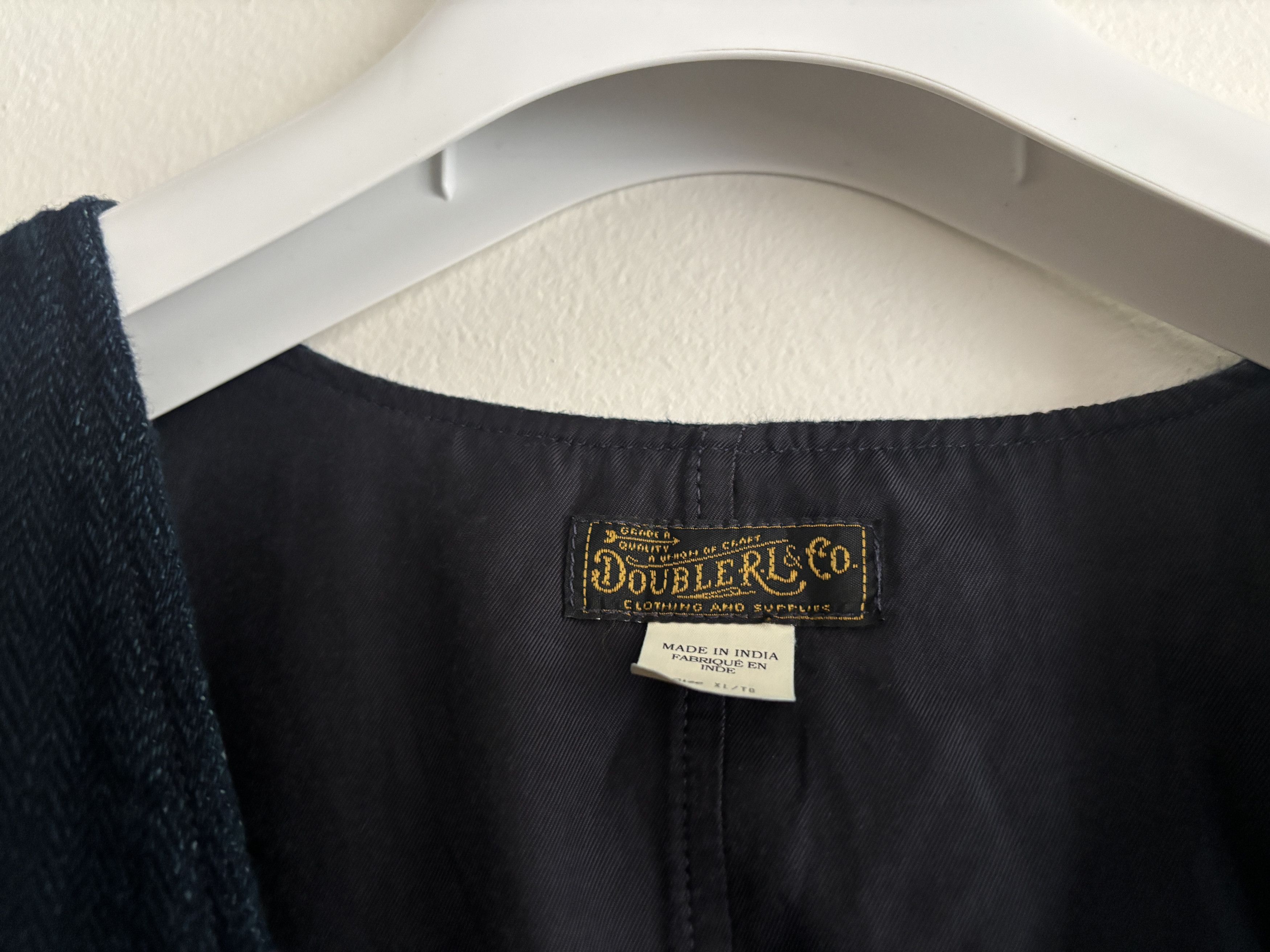 RRL Ralph Lauren $460 Indigo Navy Blue Herringbone Vest/Waistcoat - XL Size US XL / EU 56 / 4 - 13 Thumbnail
