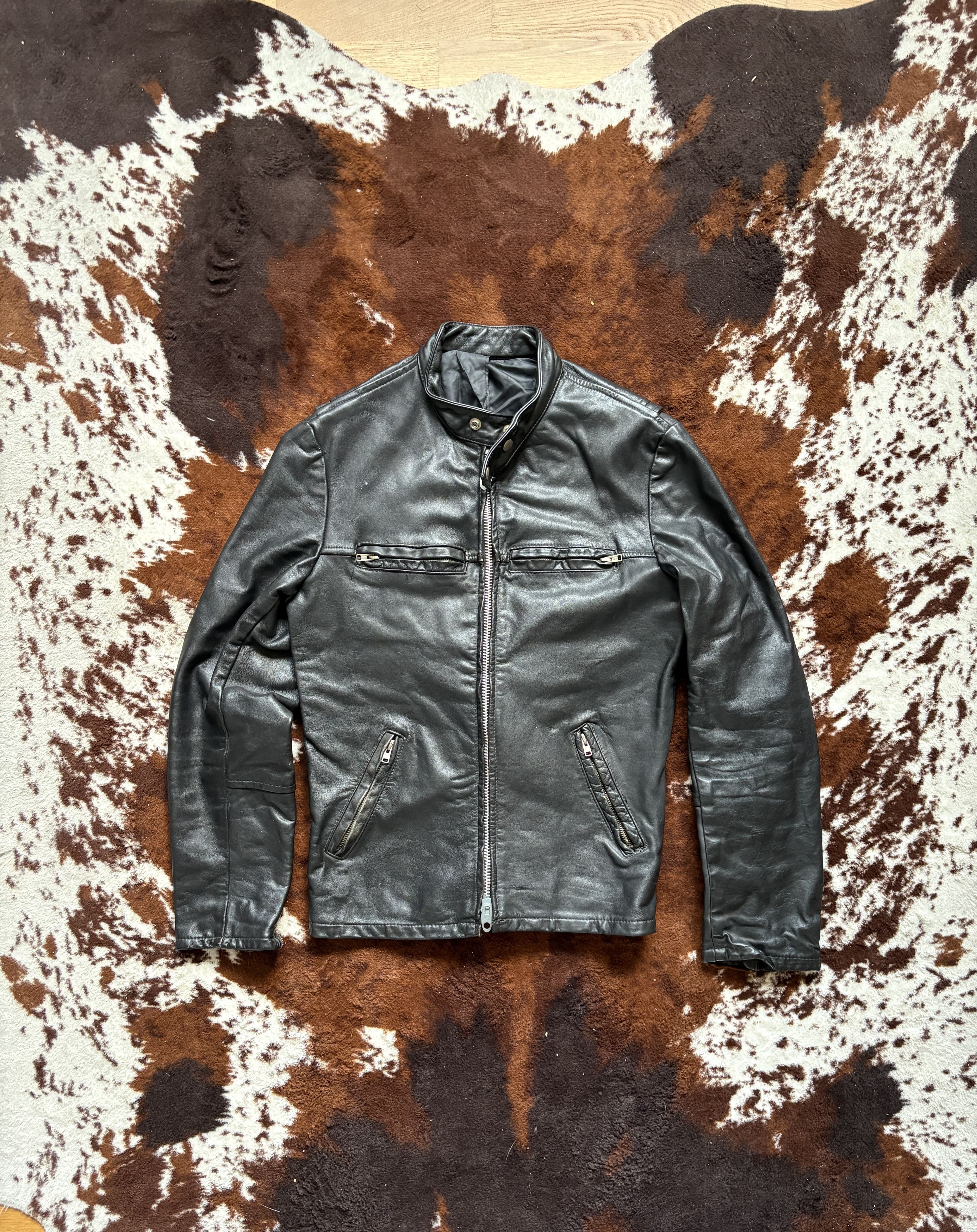 Vintage Vintage 70s Leather Racing Jacket Size US S / EU 44-46 / 1 - 1 Thumbnail