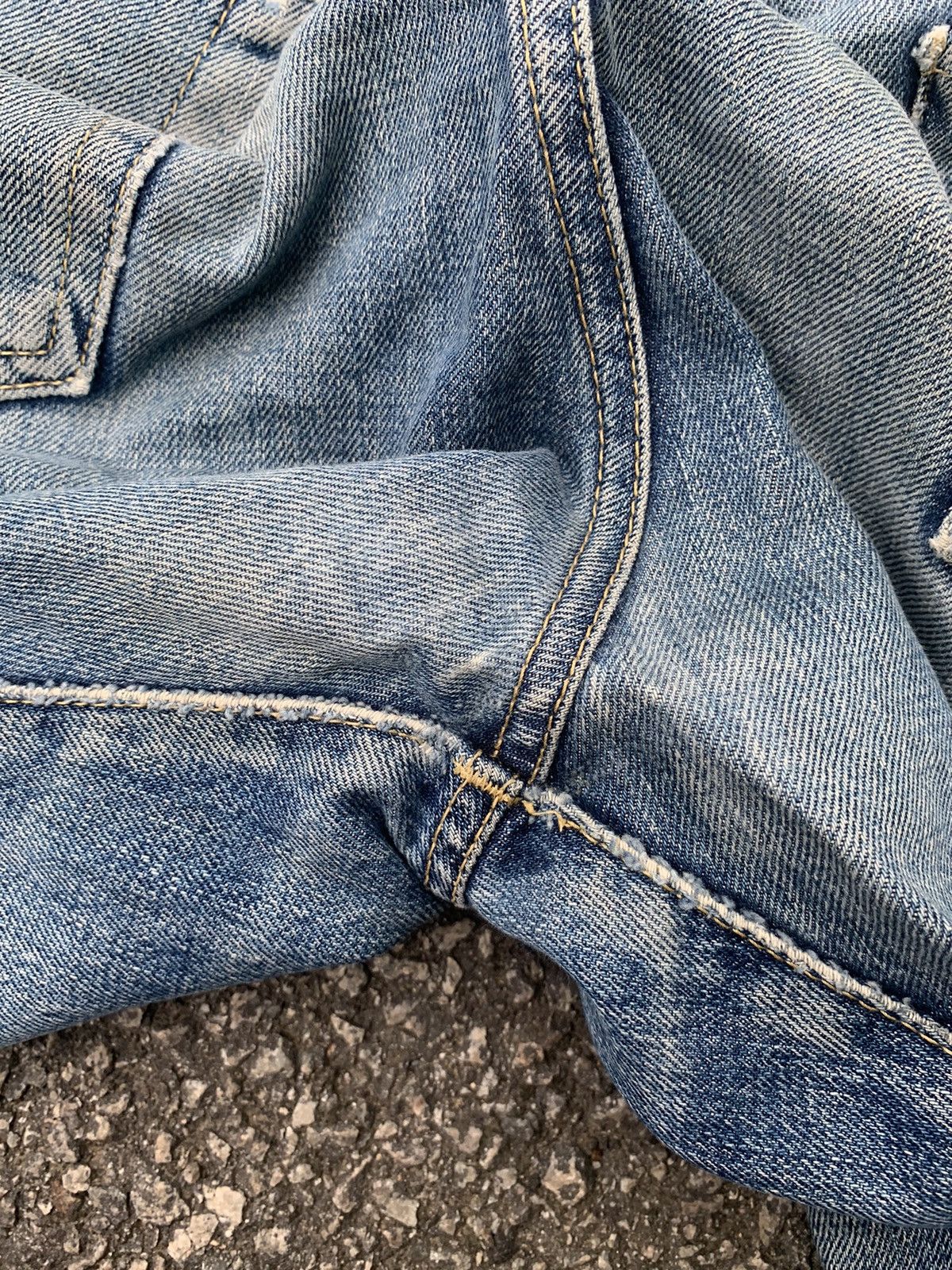 Jean × Kamakura Kamakura Red Button Fly Japanese Selvedge Distressed Denim🎌 Size US 33 - 20 Thumbnail