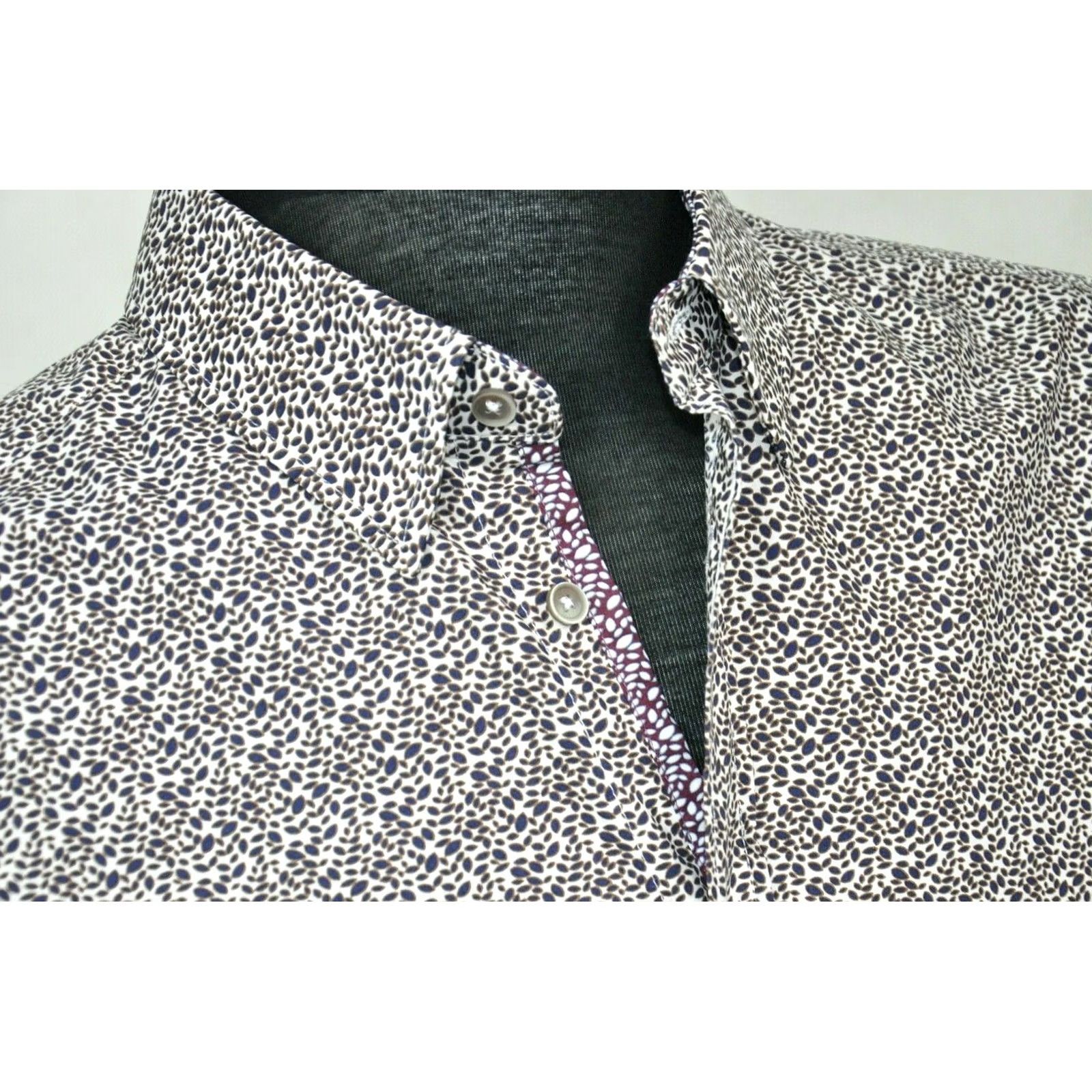 Ted Baker Ted Baker Timmins Shirt Men's 16.5 Cotton Geometric Multicolor Button-Up Casual Formal Shirt Size US XL / EU 56 / 4 - 2 Thumbnail