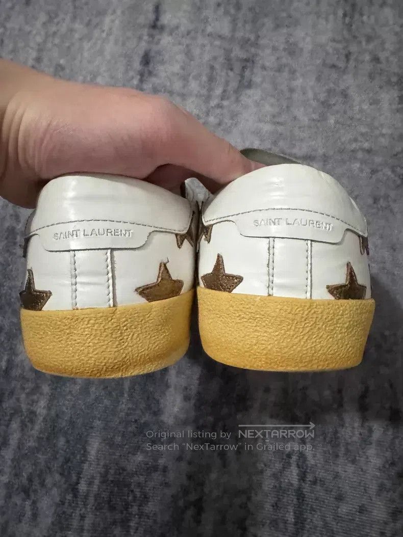 Saint Laurent Paris Saint Laurent Paris Calfskin Low-top White Gold Embroidere Size US 9.5 / EU 42-43 - 5 Thumbnail