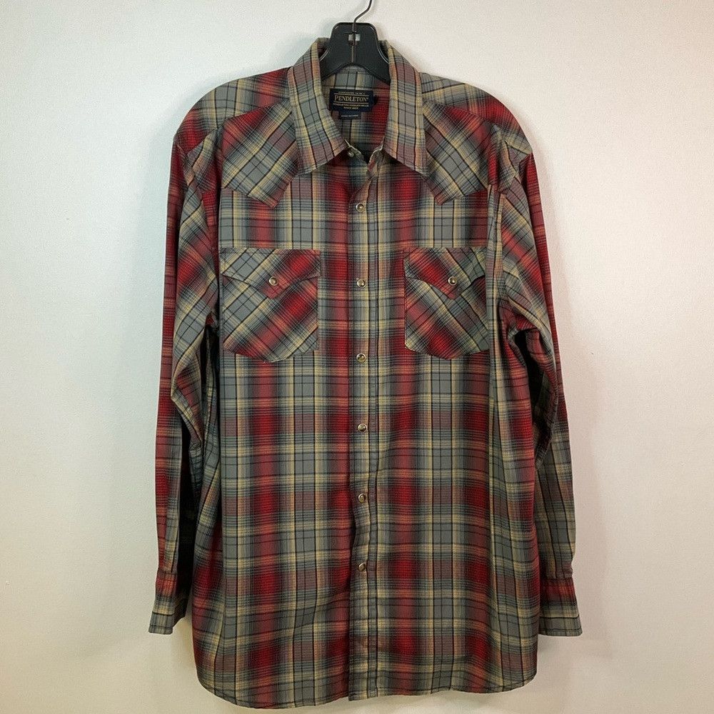 Pendleton × Vintage PENDLETON Frontier Long Sleeve Western Yoke Shirt Red Plaid Size US M / EU 48-50 / 2 - 2 Thumbnail