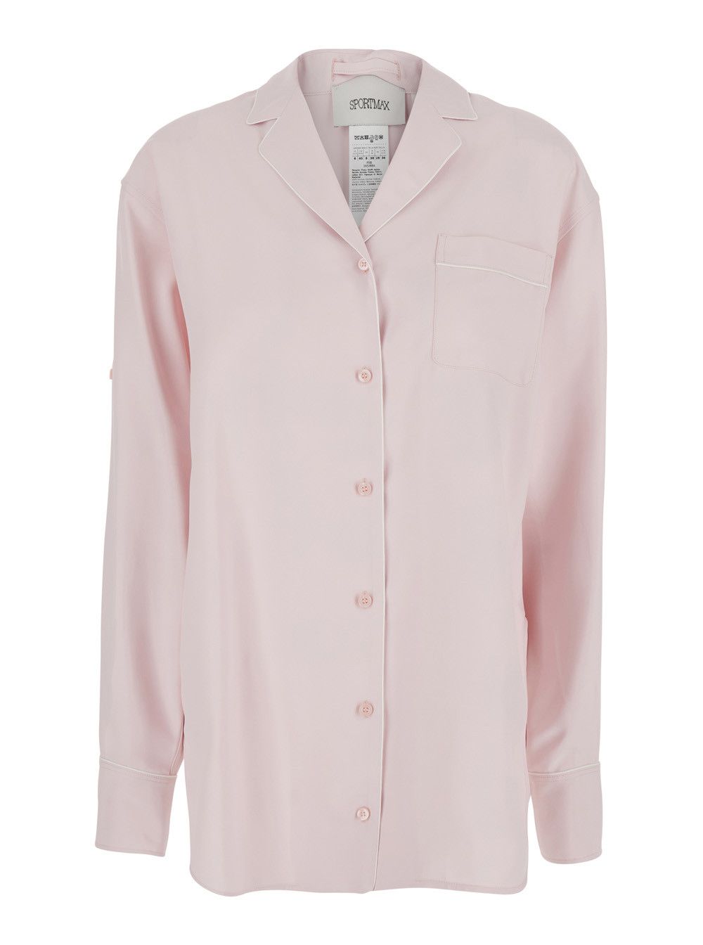 Sportmax Dress 'SPXCOCCO' Pink with V-Neck and Long Sleeves in Viscose Women Size M / US 6-8 / IT 42-44 - 1 Thumbnail
