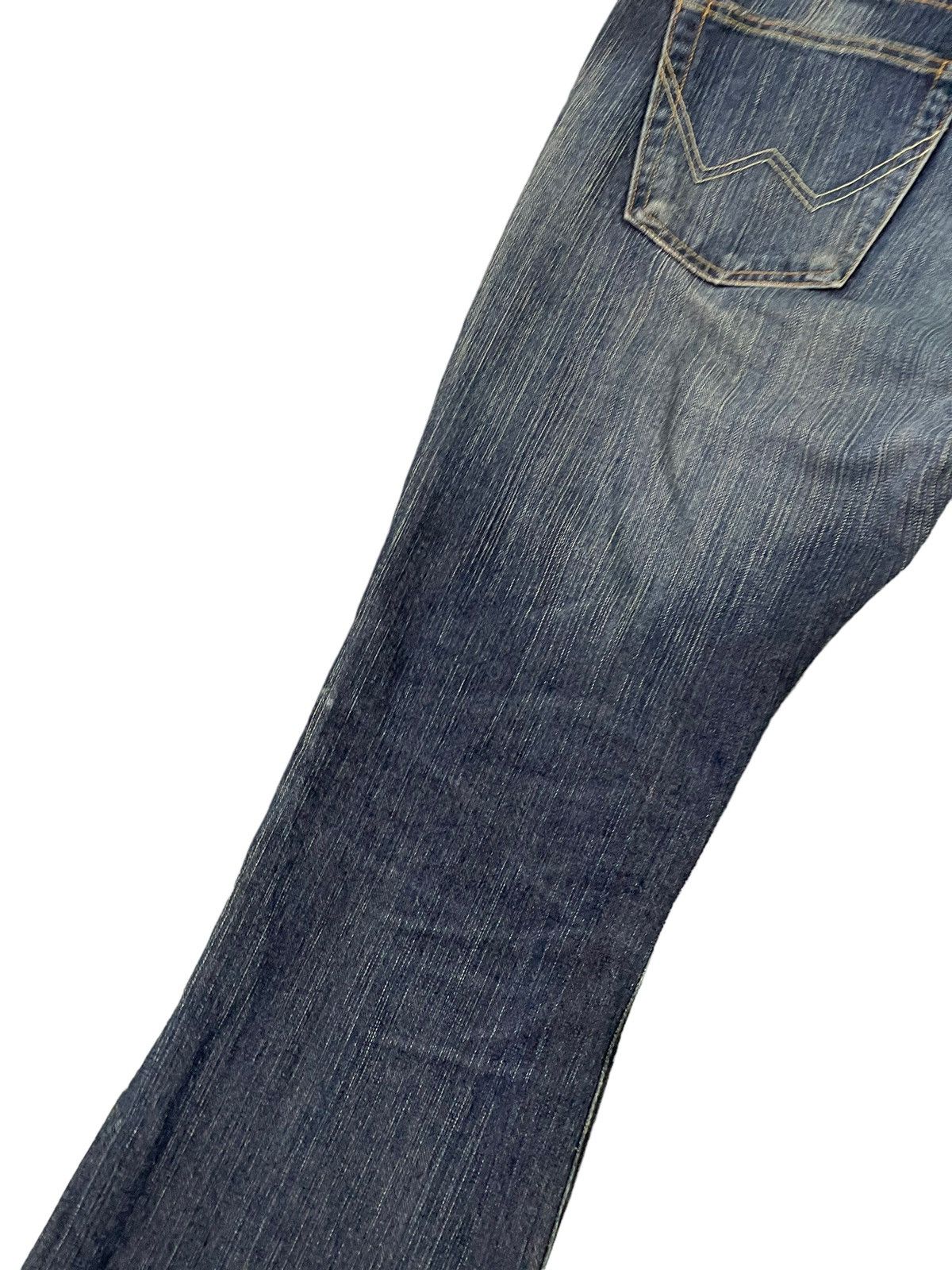 Japanese Brand Flare Jeans Edwin Japan Thrashed Distress Boot Cut 6🟦2 Size US 34 / EU 50 - 17 Thumbnail