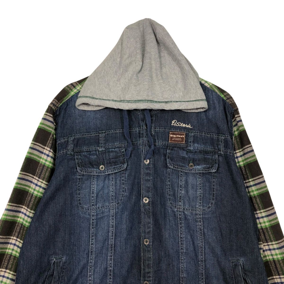 Hysteric Glamour 🔥VINTAGE BIKER JACKET HOODIE TARTAN DESIGN DRUG STORE’S Size US M / EU 48-50 / 2 - 5 Thumbnail