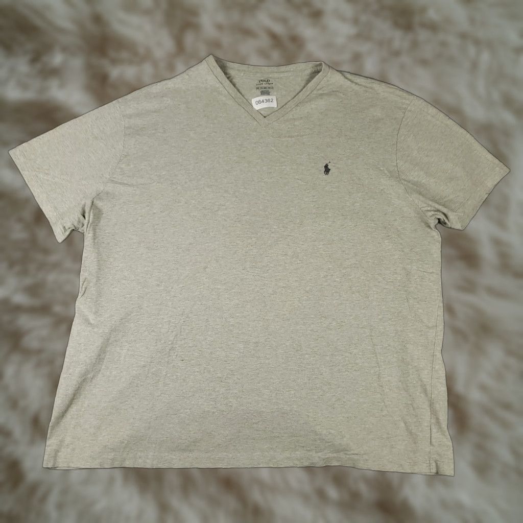 Ralph Lauren Ralph Lauren T Shirt Mens Big 3X Gray V Neck Pony Casual Short Sleeve Shirt Mens 3XB Gray Size US XXL / EU 58 / 5 - 1 Thumbnail