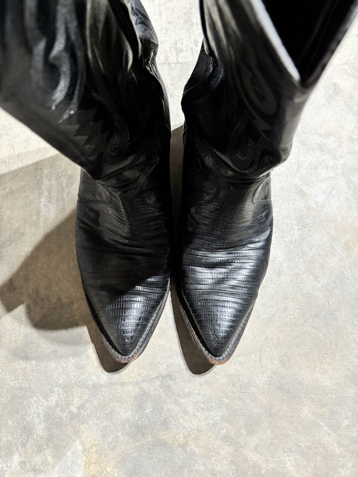 Justin Boots Vtg Justin Teju Lizard Cowboy Boots Size US 9 / EU 42 - 4 Thumbnail