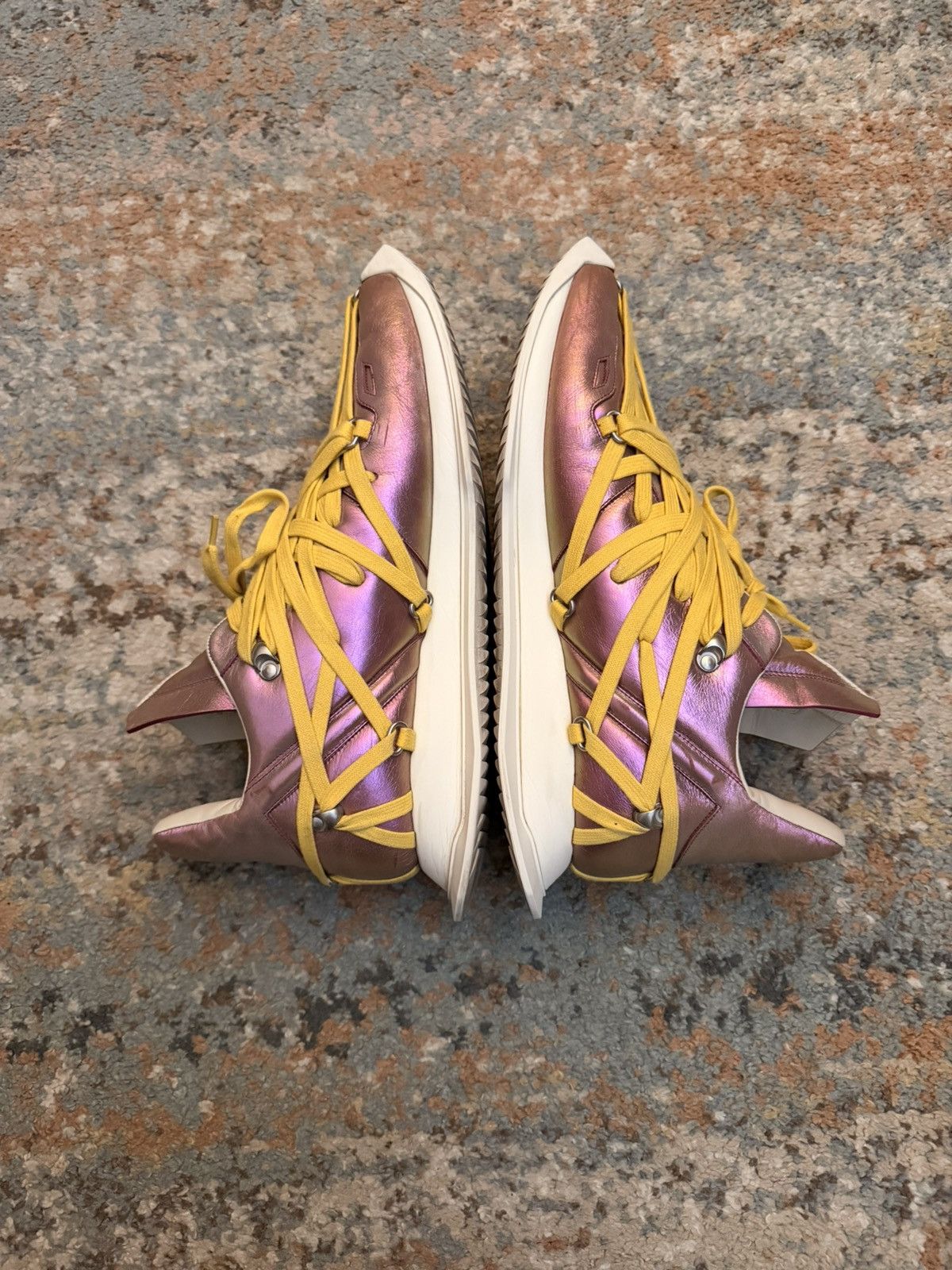 Rick Owens Rick Owens Irise / Lemon Iridescent Megalace Runners 44 Size US 11 / EU 44 - 6 Thumbnail
