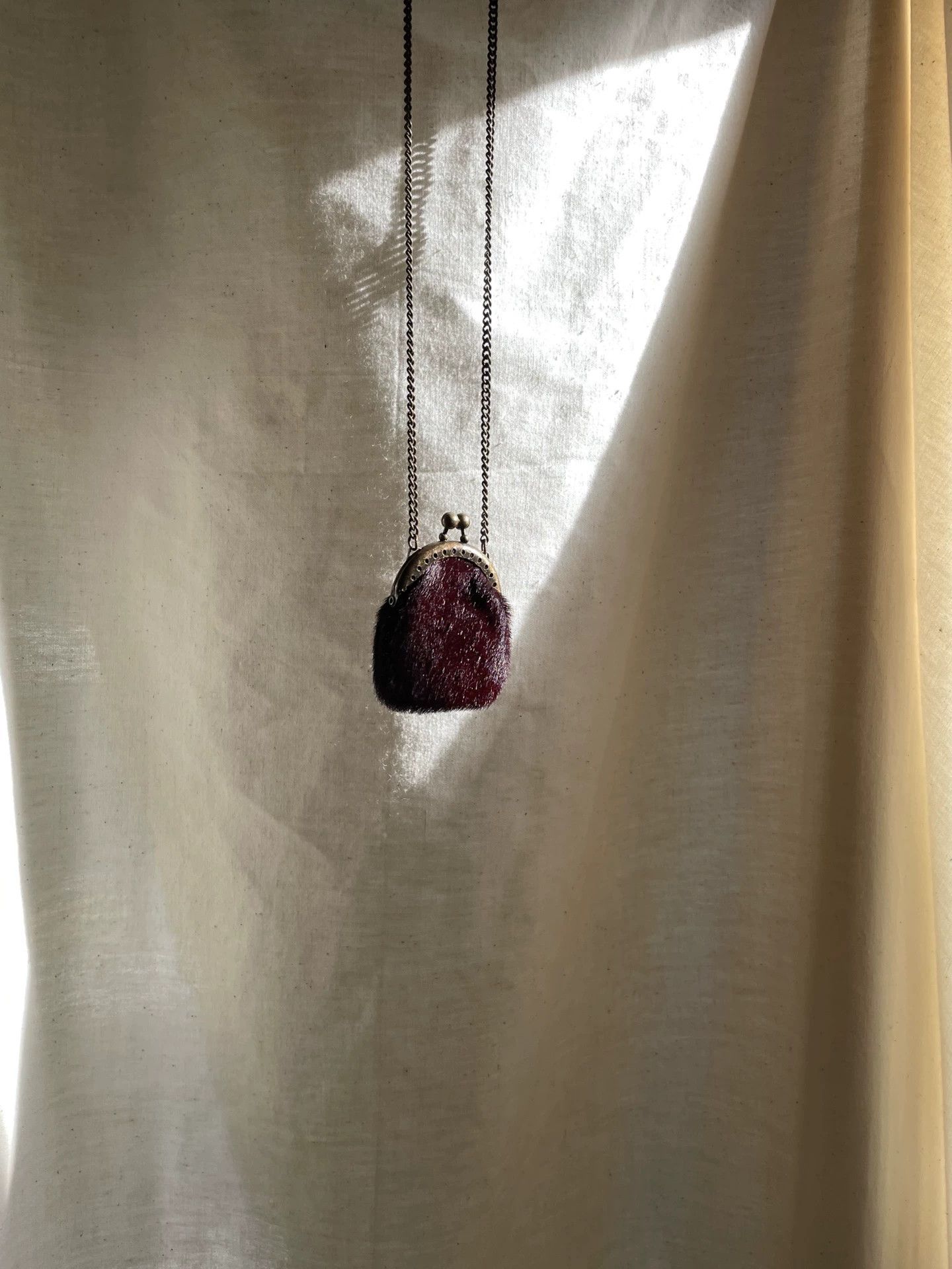 Y's Y'S 90s Vintage Brown-Red Horsehide Mini Clasp Bag Size ONE SIZE - 3 Thumbnail