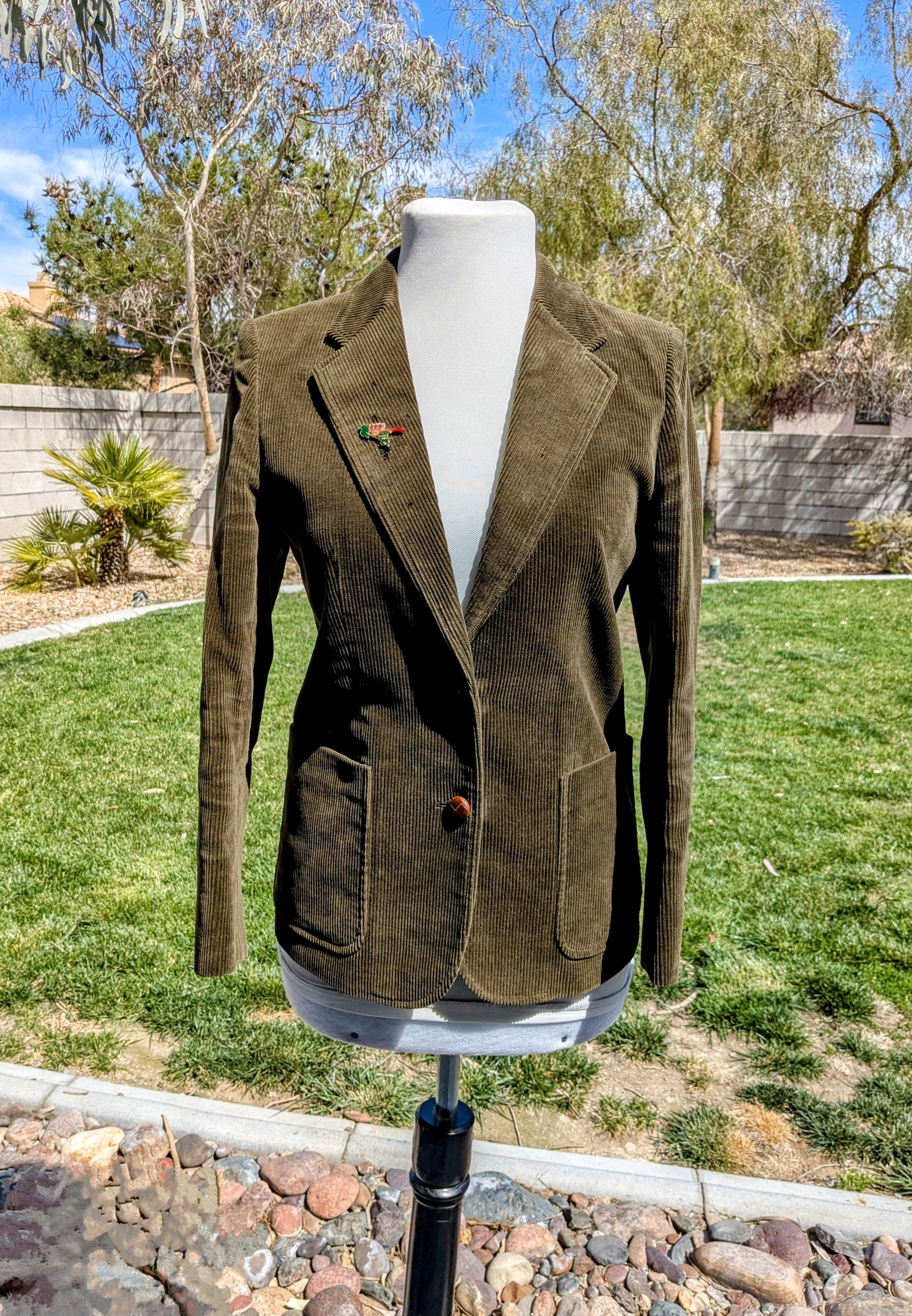 Vintage VTG Ladies New Yorker Corduroy Damaged Blazer w/Pin Coat Size M / US 6-8 / IT 42-44 - 1 Thumbnail