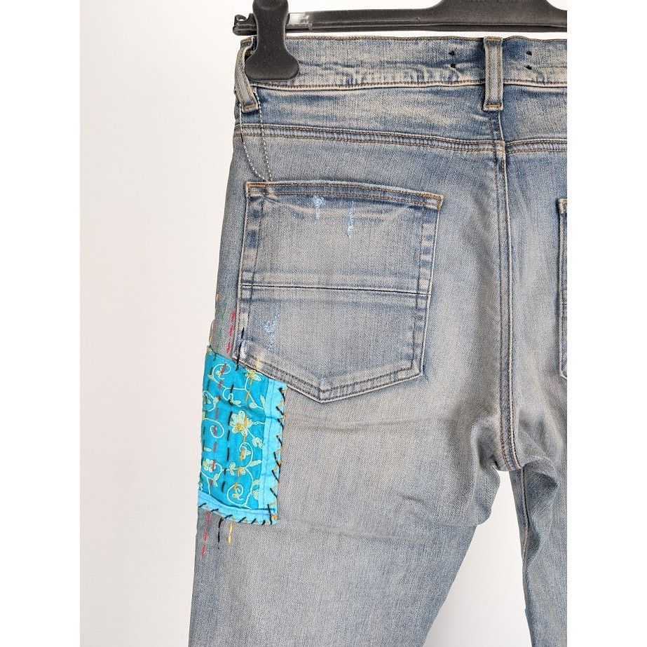 Amiri o1rshd1 Quilted Artpatch Jeans in Clay Indigo Size US 32 / EU 48 - 16 Thumbnail
