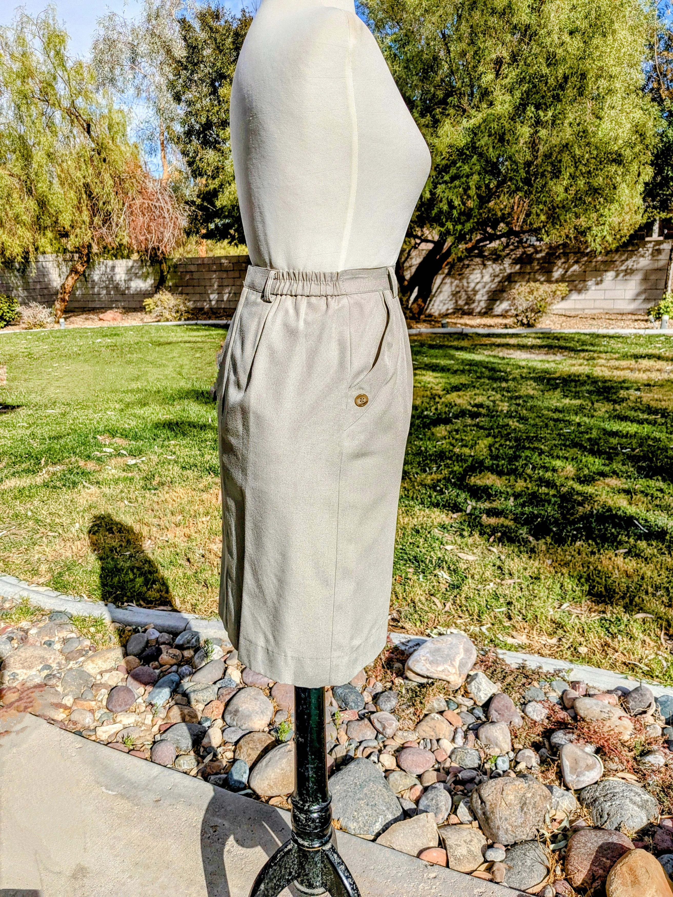 Vintage Vintage Japanese Yamamoto Retro Button Pockets Midi Skirt Size 24" / US 00 / IT 34 - 3 Thumbnail
