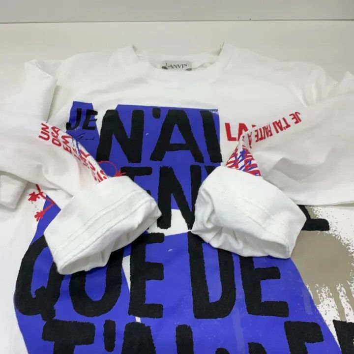 Lanvin Lanvin Poem Series Logo Print Long Sleeve T-Shirt -2507 Size US L / EU 52-54 / 3 - 9 Thumbnail