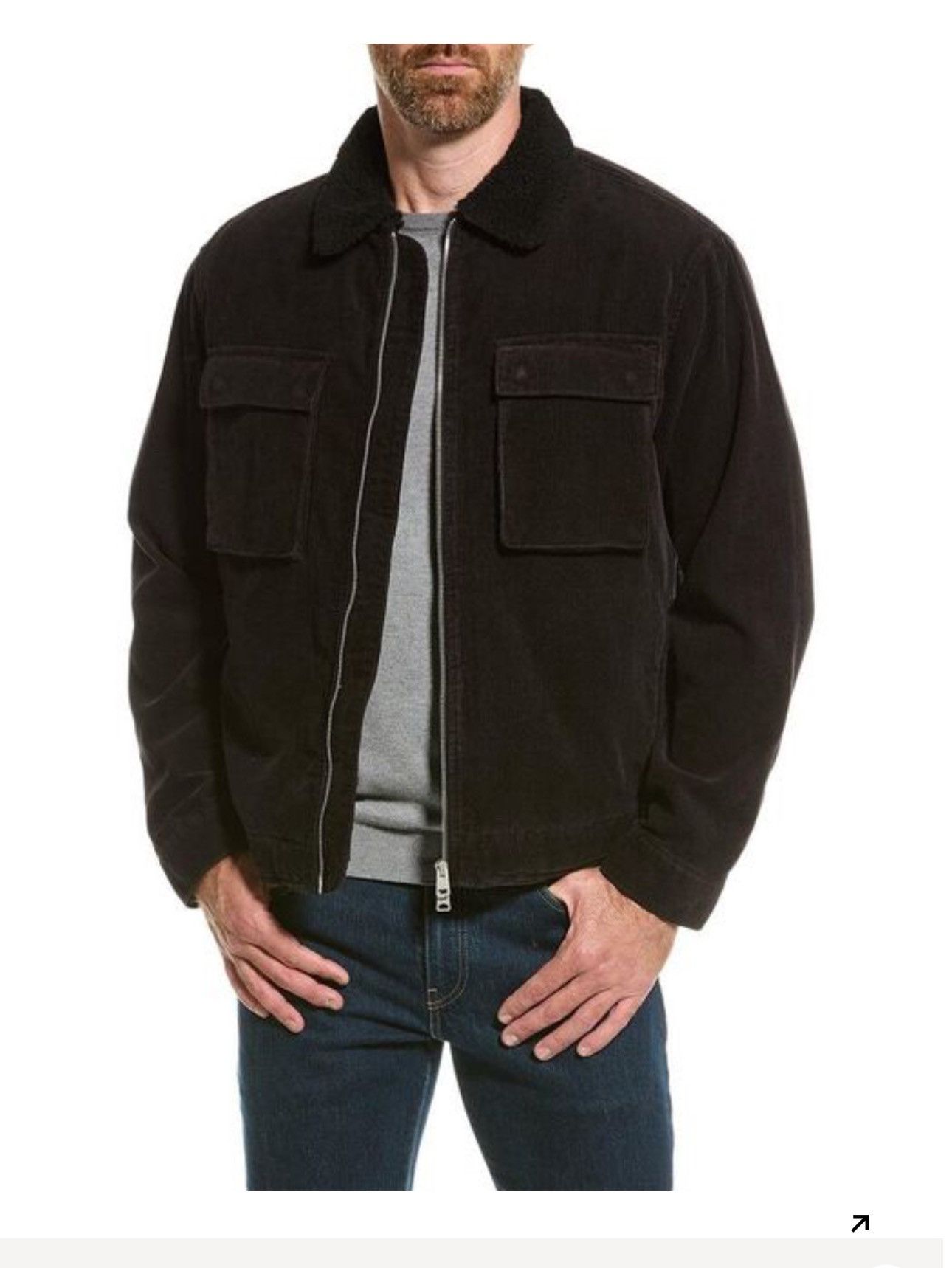 image of Allsaints Corduroy Fully Lined $295 in Black, Men's (Size Medium)