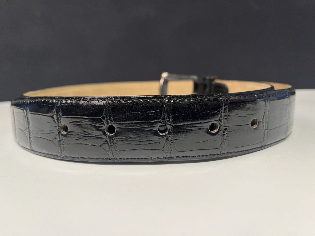 erreghé genuine crocodile leather black belt Italian DS 70’s
