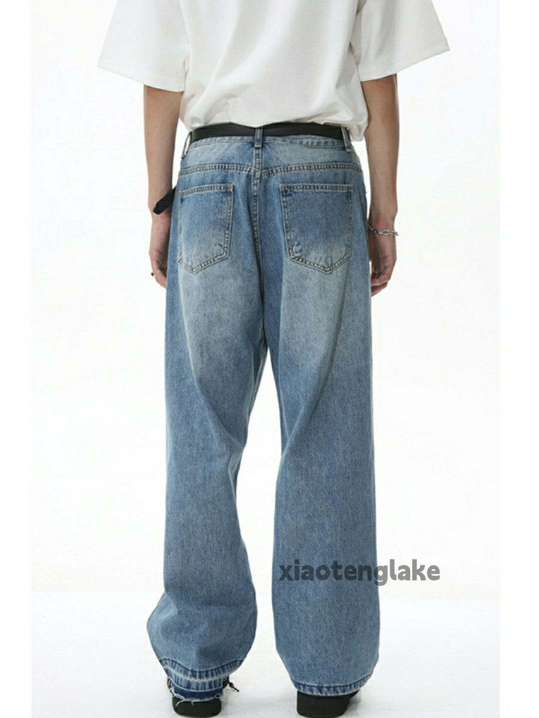 Jean × Vintage washed faded cleanfit yuppie loose baggy jeans Size US 32 / EU 48 - 3 Thumbnail