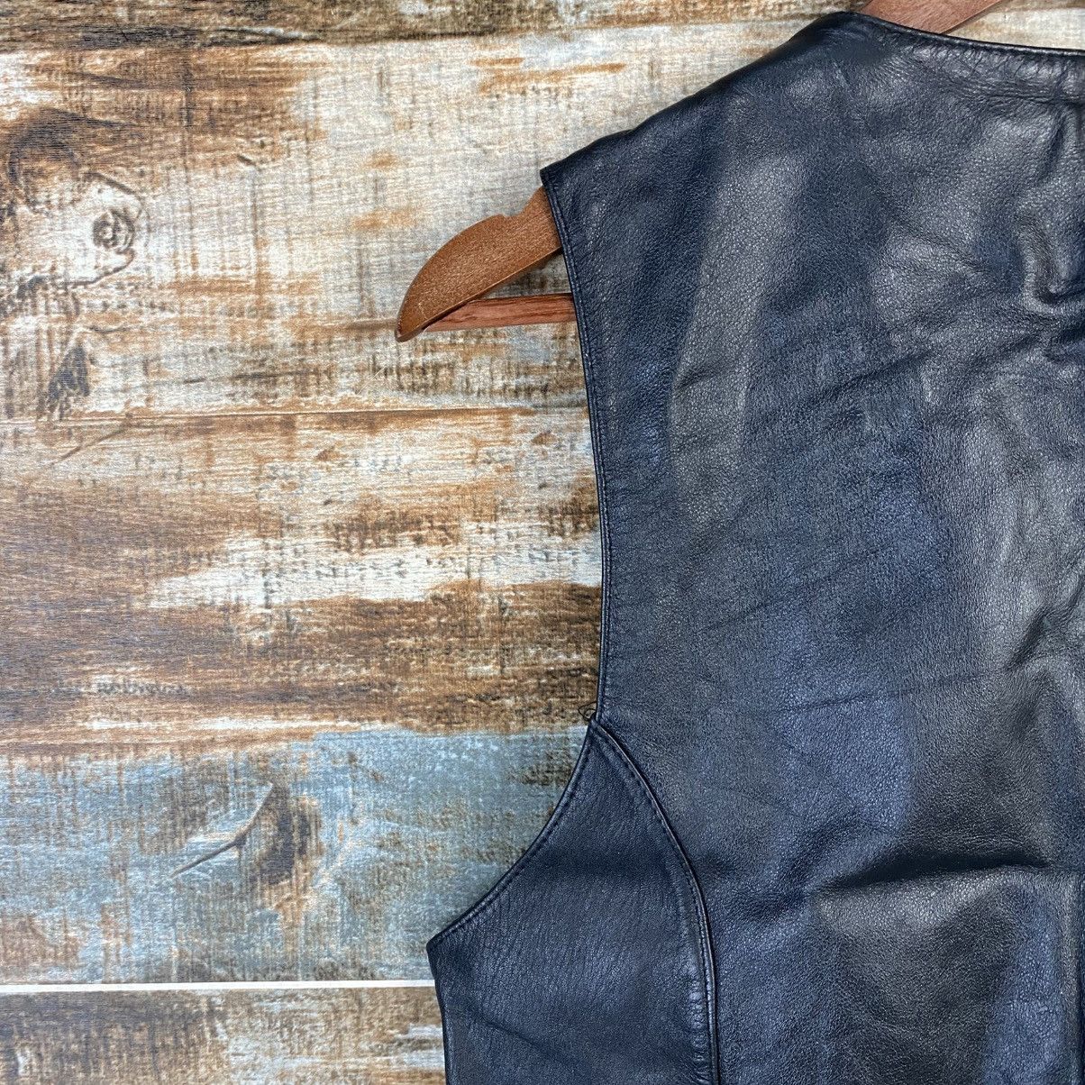 Genuine Leather DL Vedunci Black Leather vintage Vest #C1137 Size M / US 6-8 / IT 42-44 - 16 Thumbnail