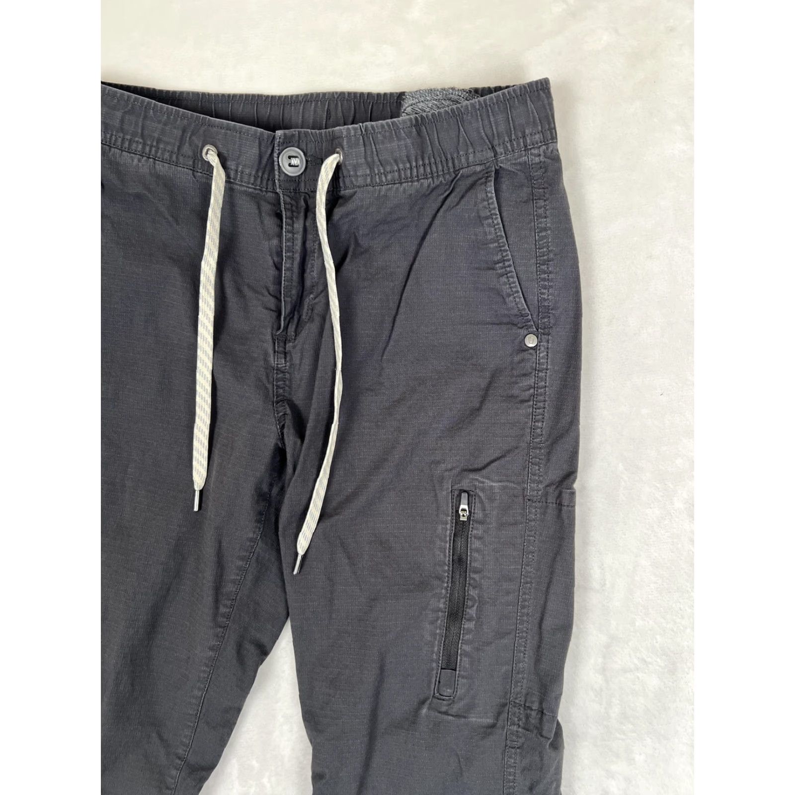 Vuori Vuori Jogger Pants Mens Small Gray Organic Cotton Stretch Zip Ripstop Size US 29 - 2 Thumbnail
