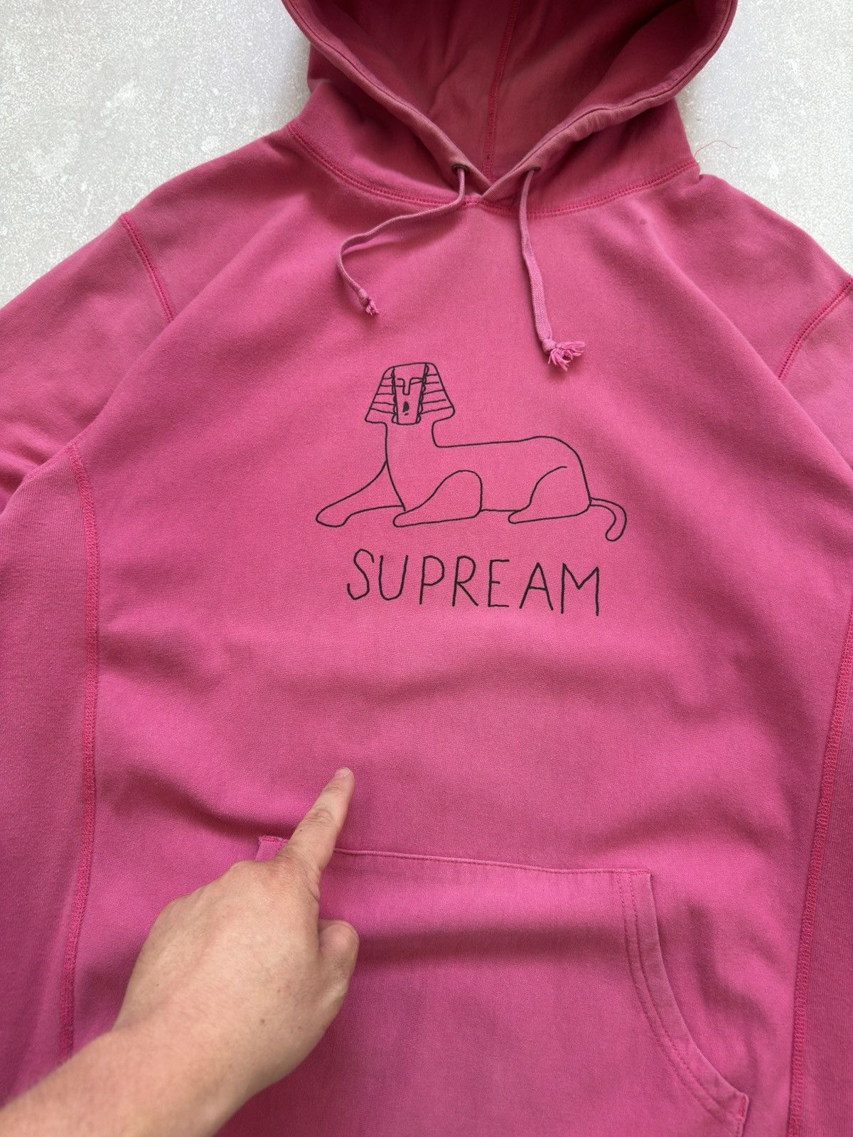 Supreme Vintage Supreme Sphinx Pink OG Hoodie SS13 Size US XL / EU 56 / 4 - 6 Thumbnail