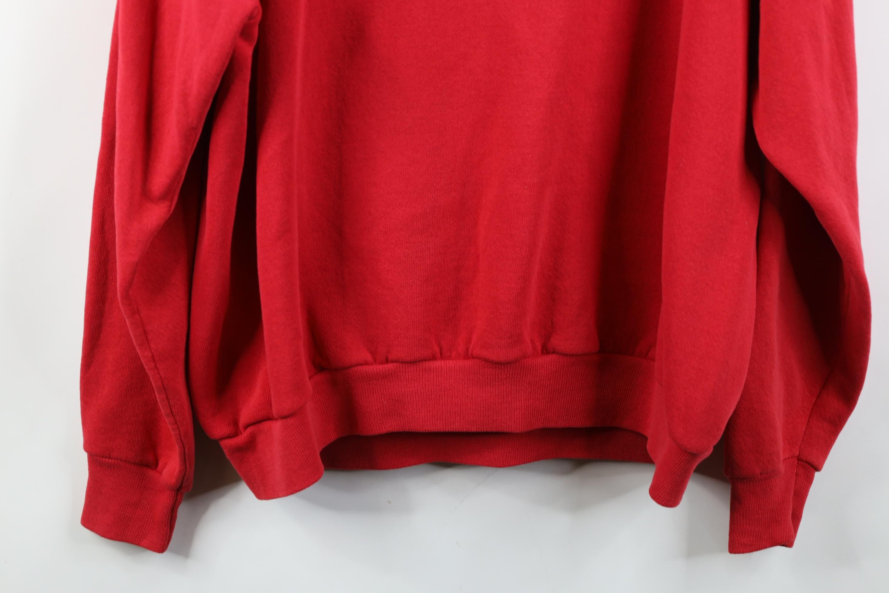 Vintage Vintage 90s Streetwear Blank Crewneck Sweatshirt Cherry Red Size US XL / EU 56 / 4 - 13 Thumbnail