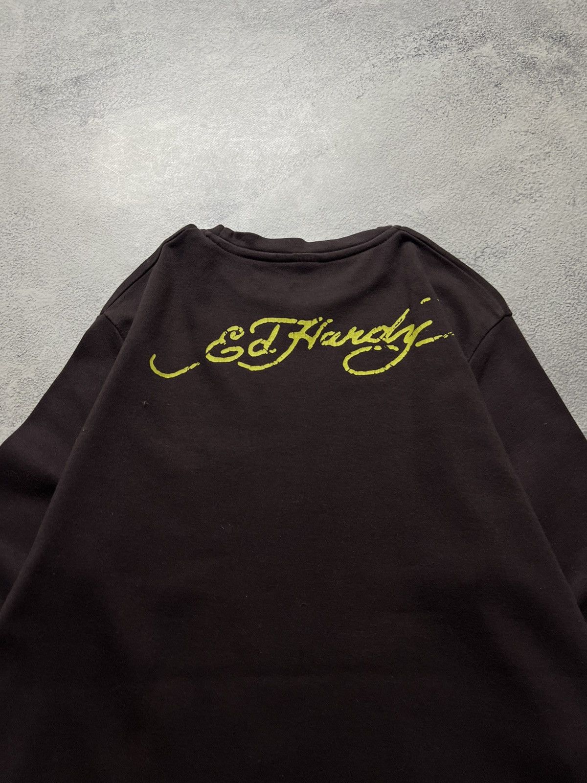 Ed Hardy Vintage Y2k Brown Skull ☠️ Ed Hardy Big Logo Long Sleeve 00’s Size L / US 10 / IT 46 - 10 Thumbnail