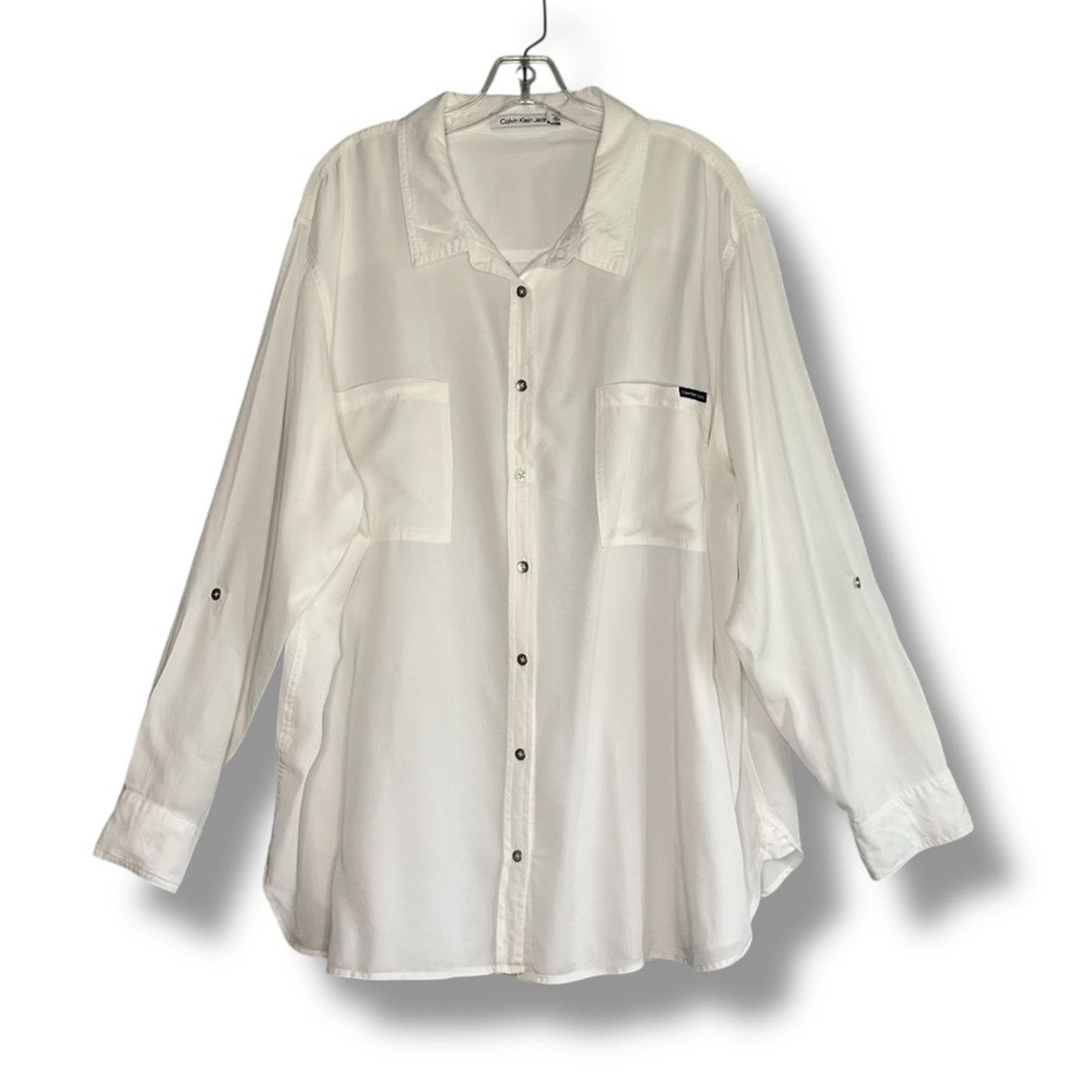 Calvin Klein Calvin Klein Jeans Trendy Plus Size Utility Shirt NEW Size 3XL / US 20-22 - 4 Thumbnail