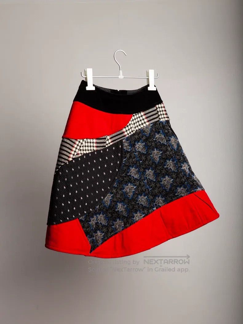 Comme Des Garcons size S Mixed material patchwork skirt