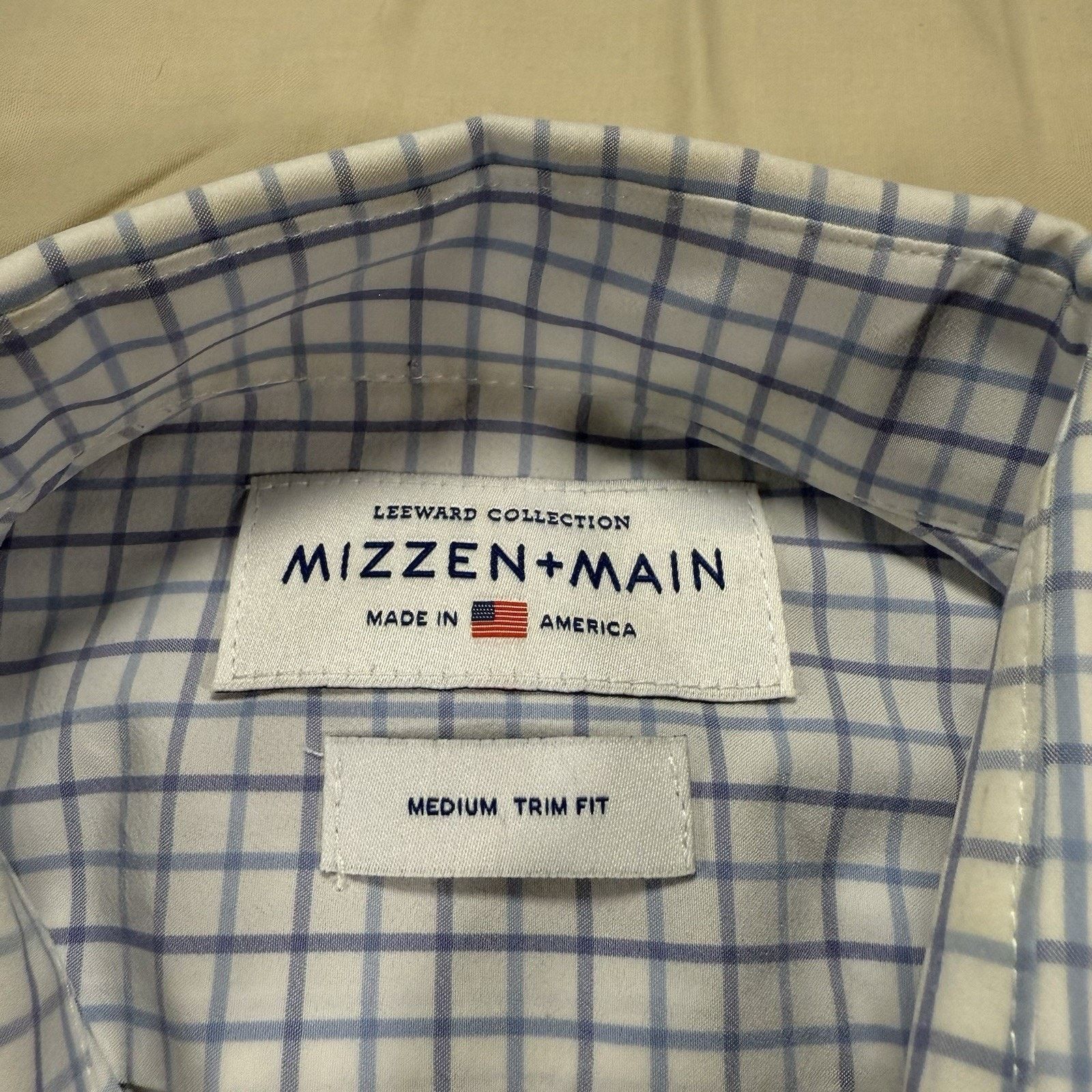 Mizzen+Main Mizzen Main Leeward Mens Medium Trim Fit Plaid Performance Size US M / EU 48-50 / 2 - 3 Thumbnail