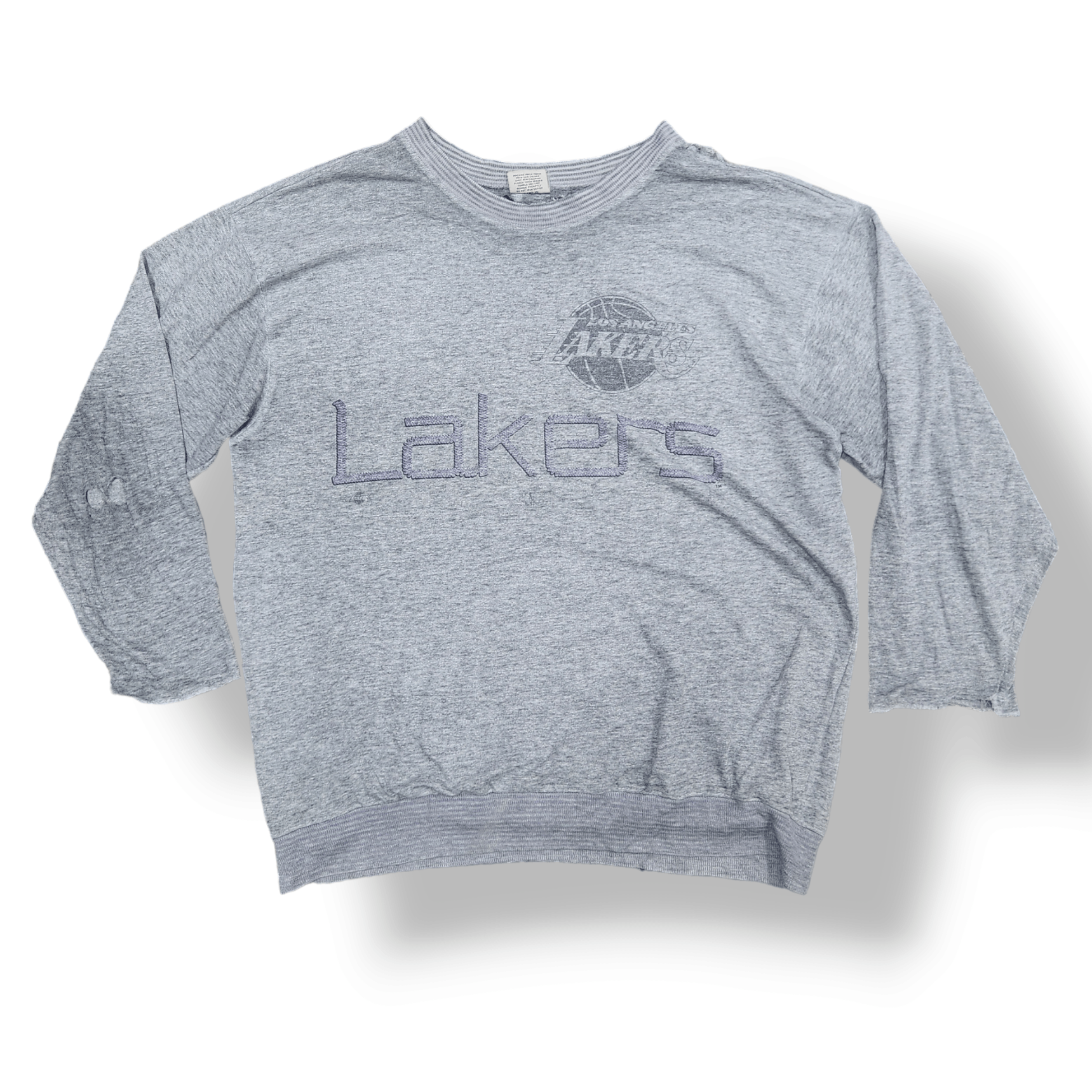 NBA × Vintage Vintage 1990s L.A. Lakers Distressed Sweater Size US XL / EU 56 / 4 - 1 Thumbnail