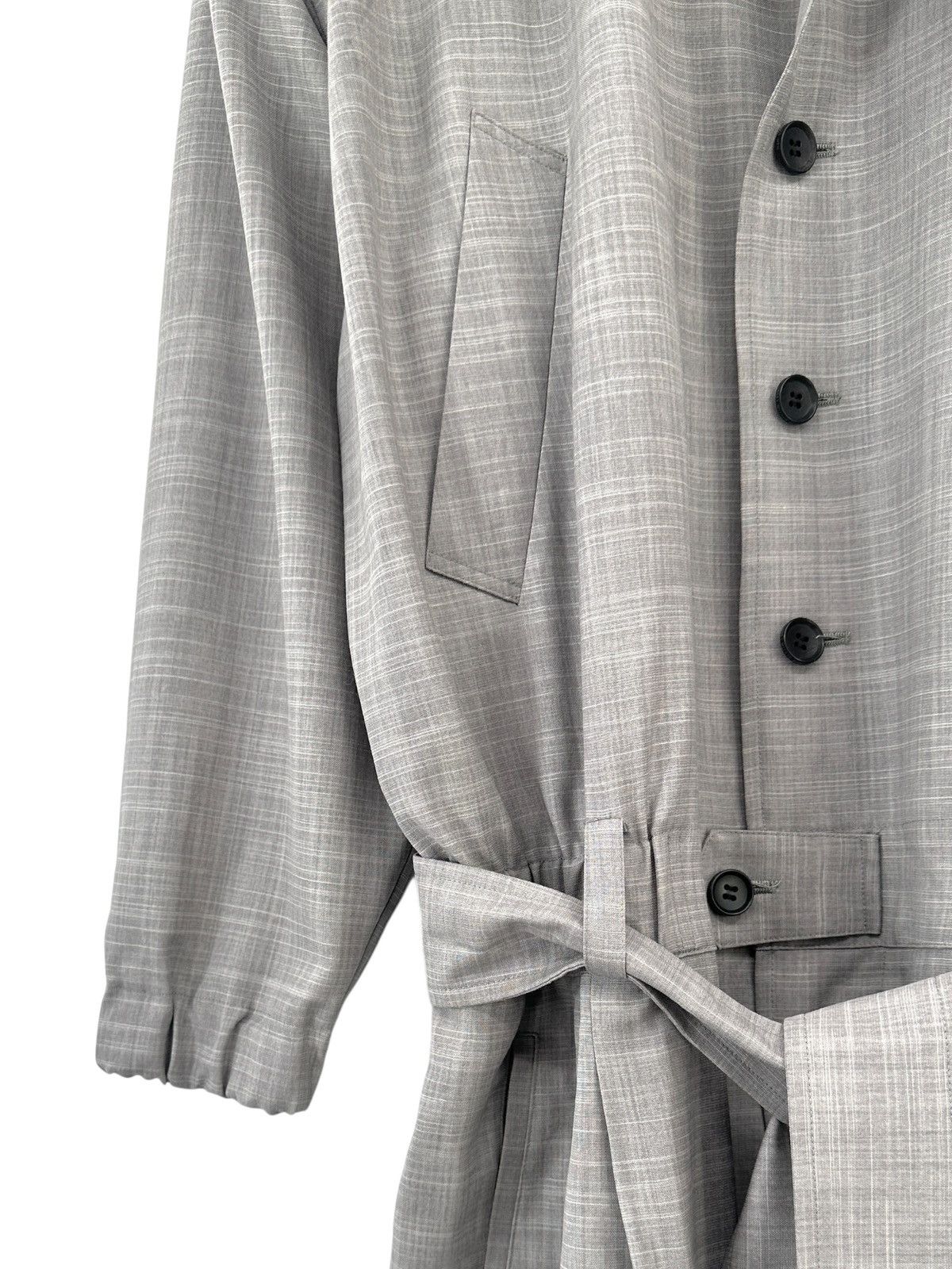 Issey Miyake SS18 Runway Gray Wool Long Sleeve Loose Fit Jumpsuit Size US 30 / EU 46 - 7 Thumbnail
