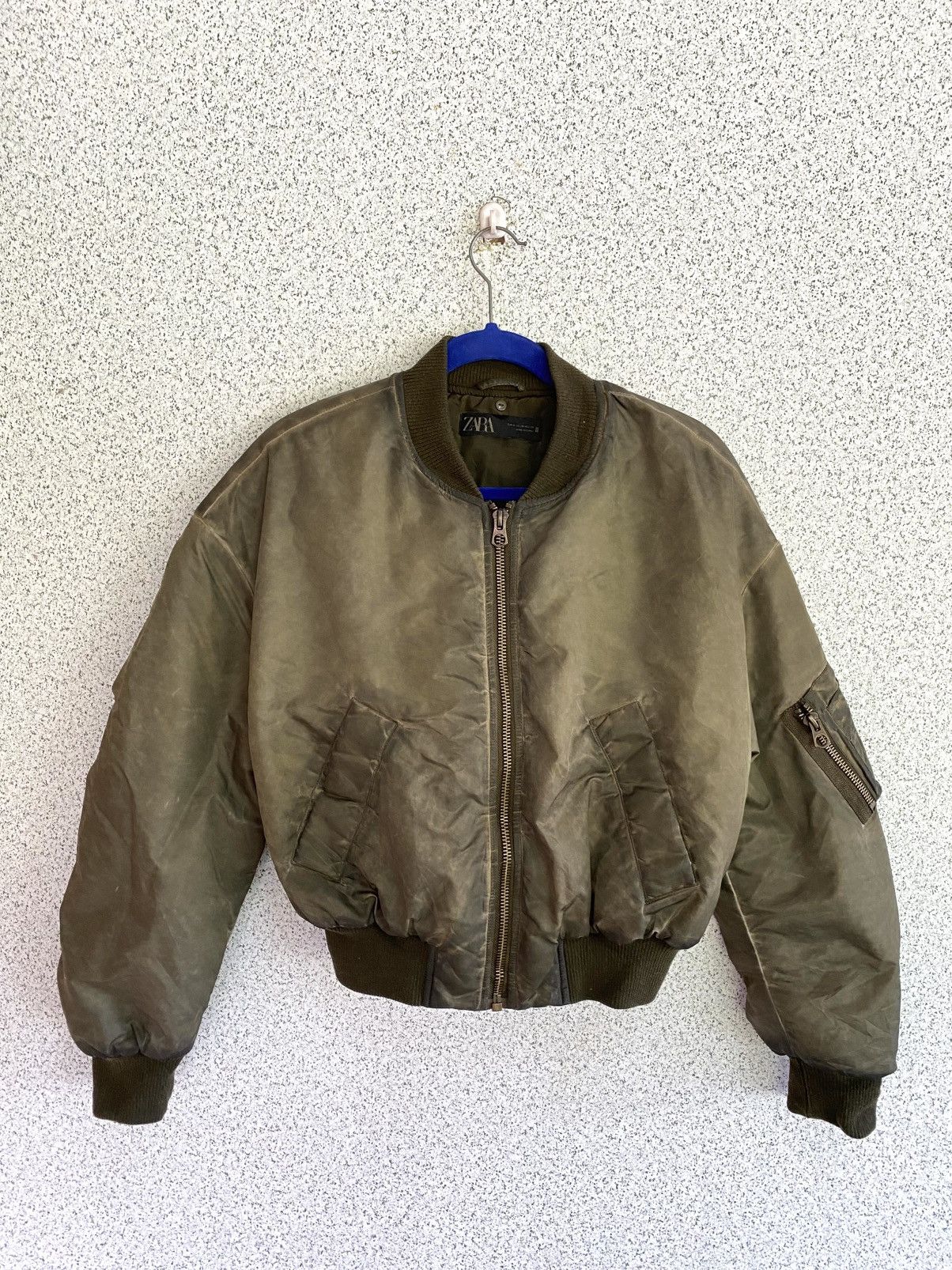 Zara ZARA Basic Military Bomber Jacket Alpha Croptop for Women Size M / US 6-8 / IT 42-44 - 1 Thumbnail