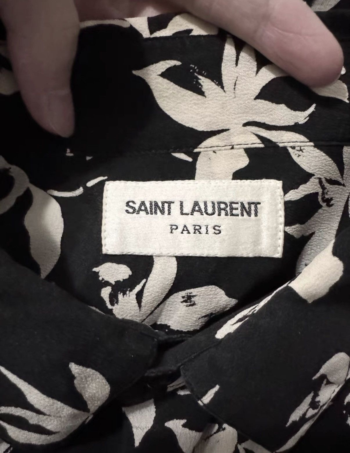 Saint Laurent Paris SLP 21SS Runway All-Over Wild Orchid Print Silk Shirt Size US M / EU 48-50 / 2 - 6 Thumbnail