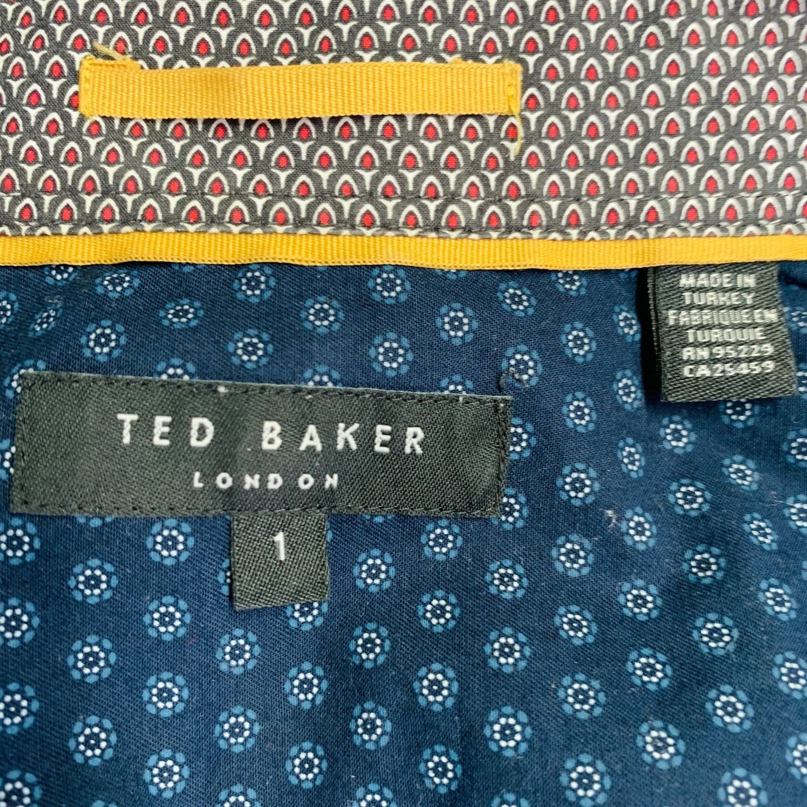 Ted Baker Bwenno Navy White Dots Cotton Blend One Pocket Short Sleeve Size US S / EU 44-46 / 1 - 6 Thumbnail